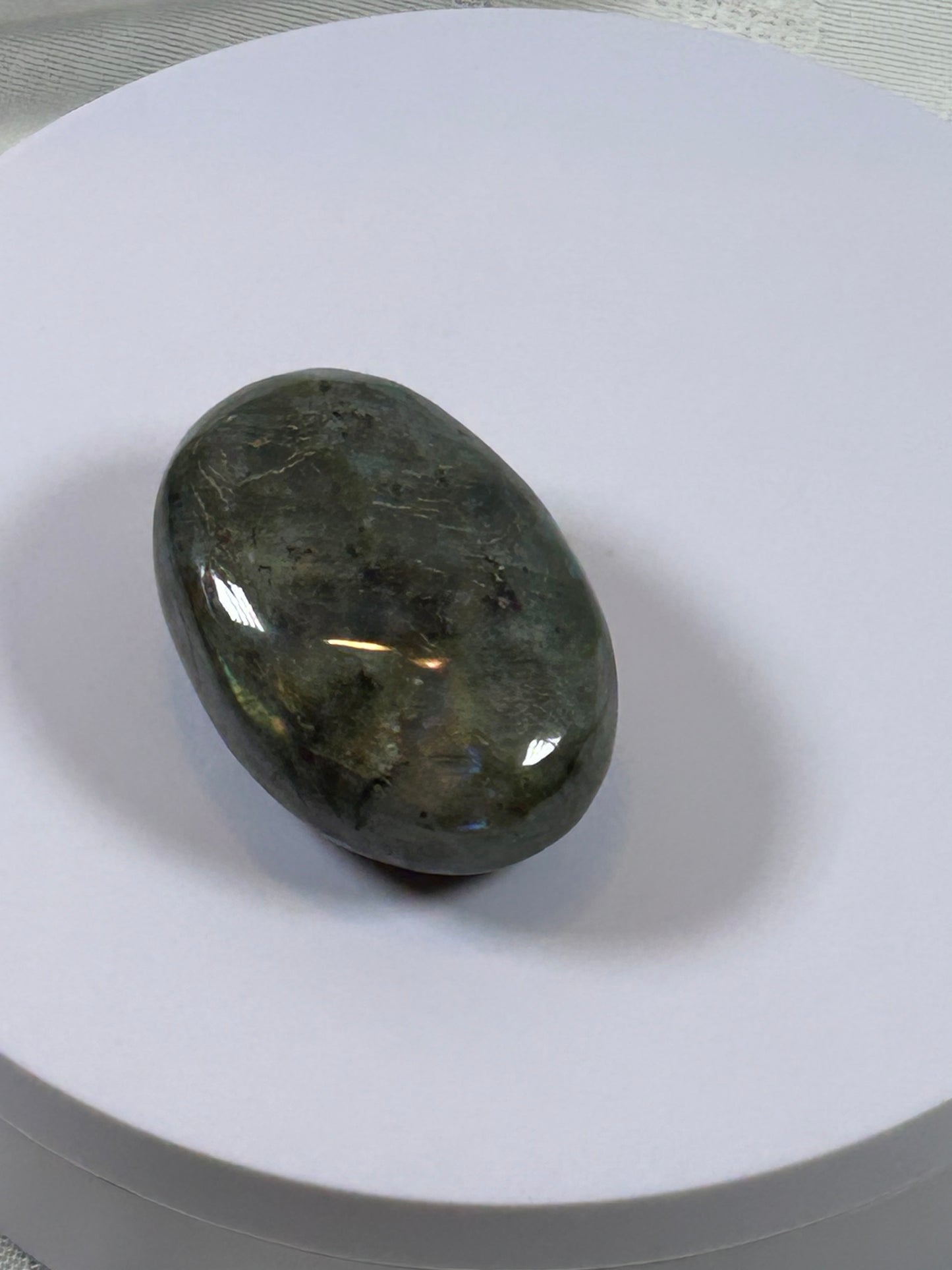 (#135) - LABRADORITE PALM STONE POLISHED - NEW