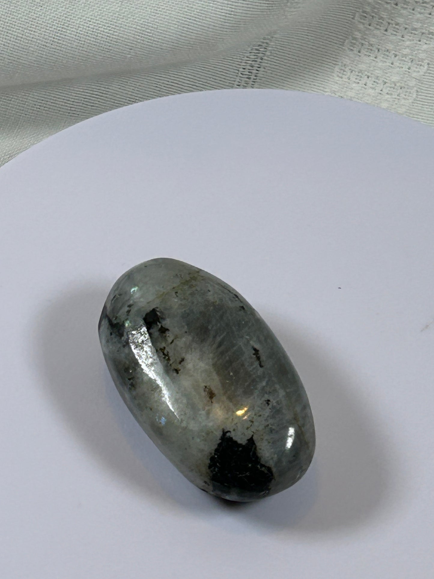 (#136) - LABRADORITE PALM STONE POLISHED - NEW