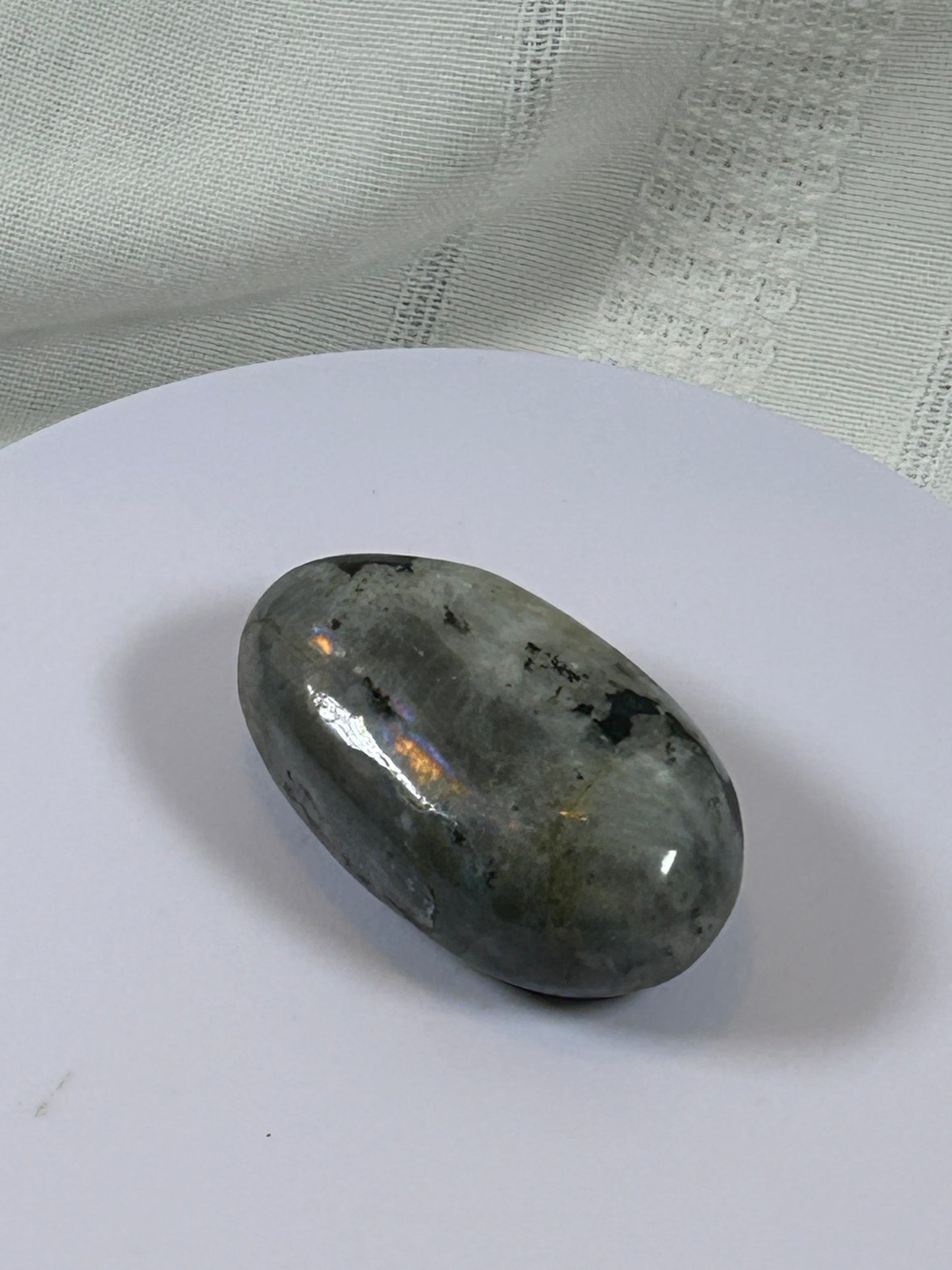 (#136) - LABRADORITE PALM STONE POLISHED - NEW