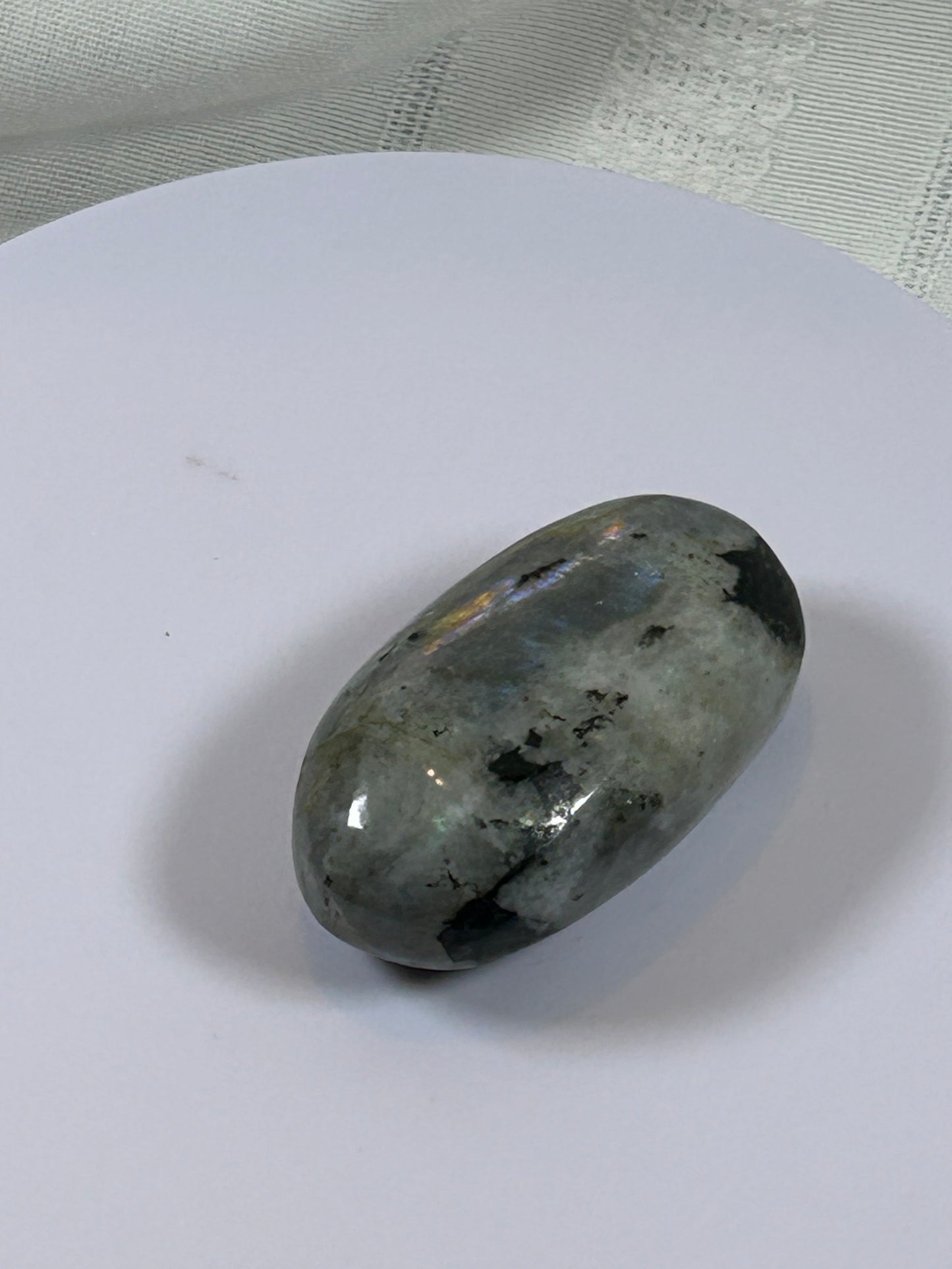 (#136) - LABRADORITE PALM STONE POLISHED - NEW