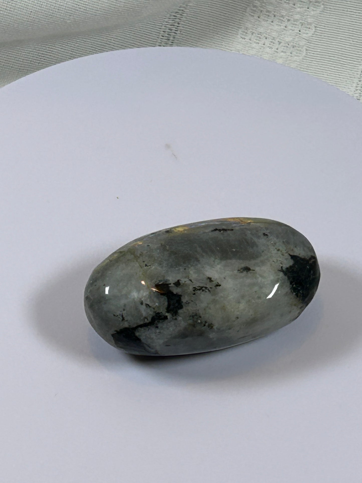 (#136) - LABRADORITE PALM STONE POLISHED - NEW