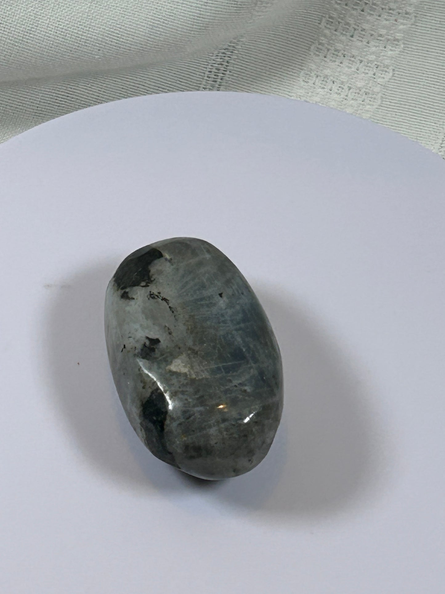 (#136) - LABRADORITE PALM STONE POLISHED - NEW