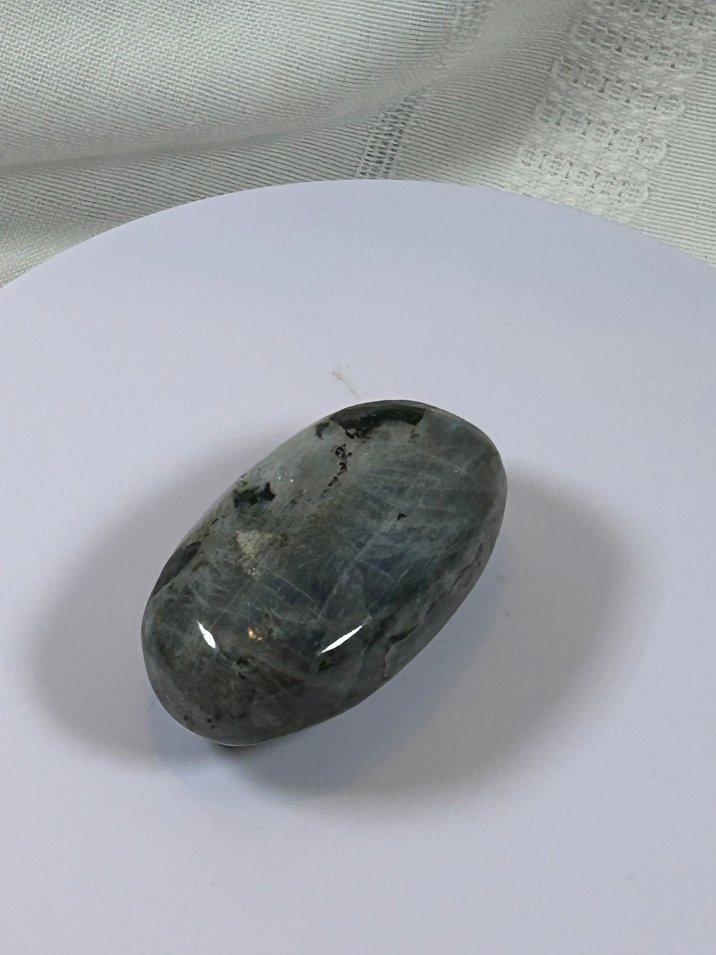 (#136) - LABRADORITE PALM STONE POLISHED - NEW