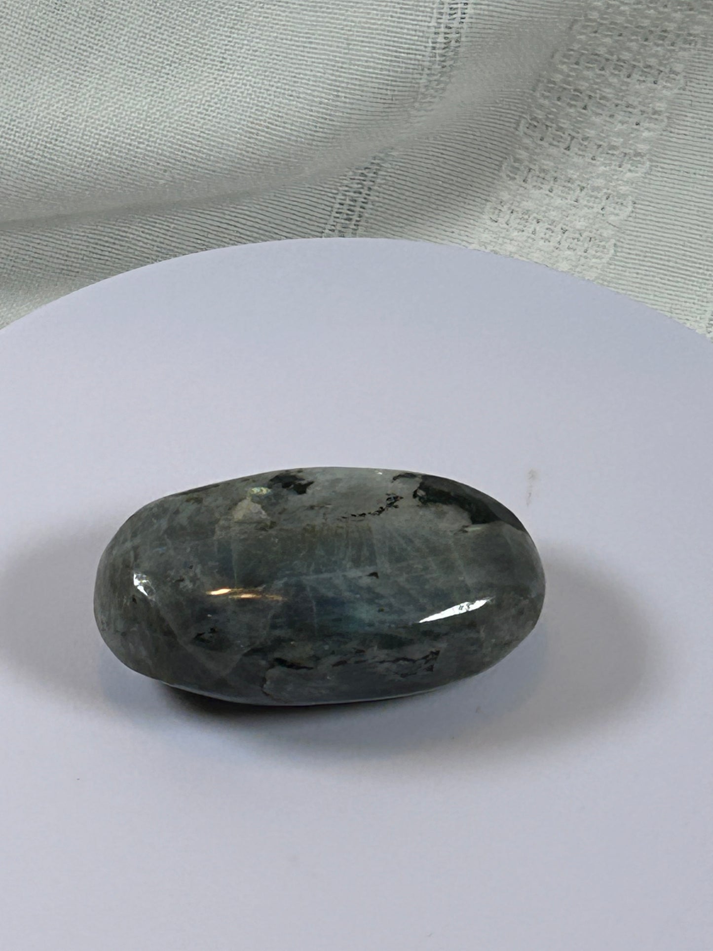 (#136) - LABRADORITE PALM STONE POLISHED - NEW