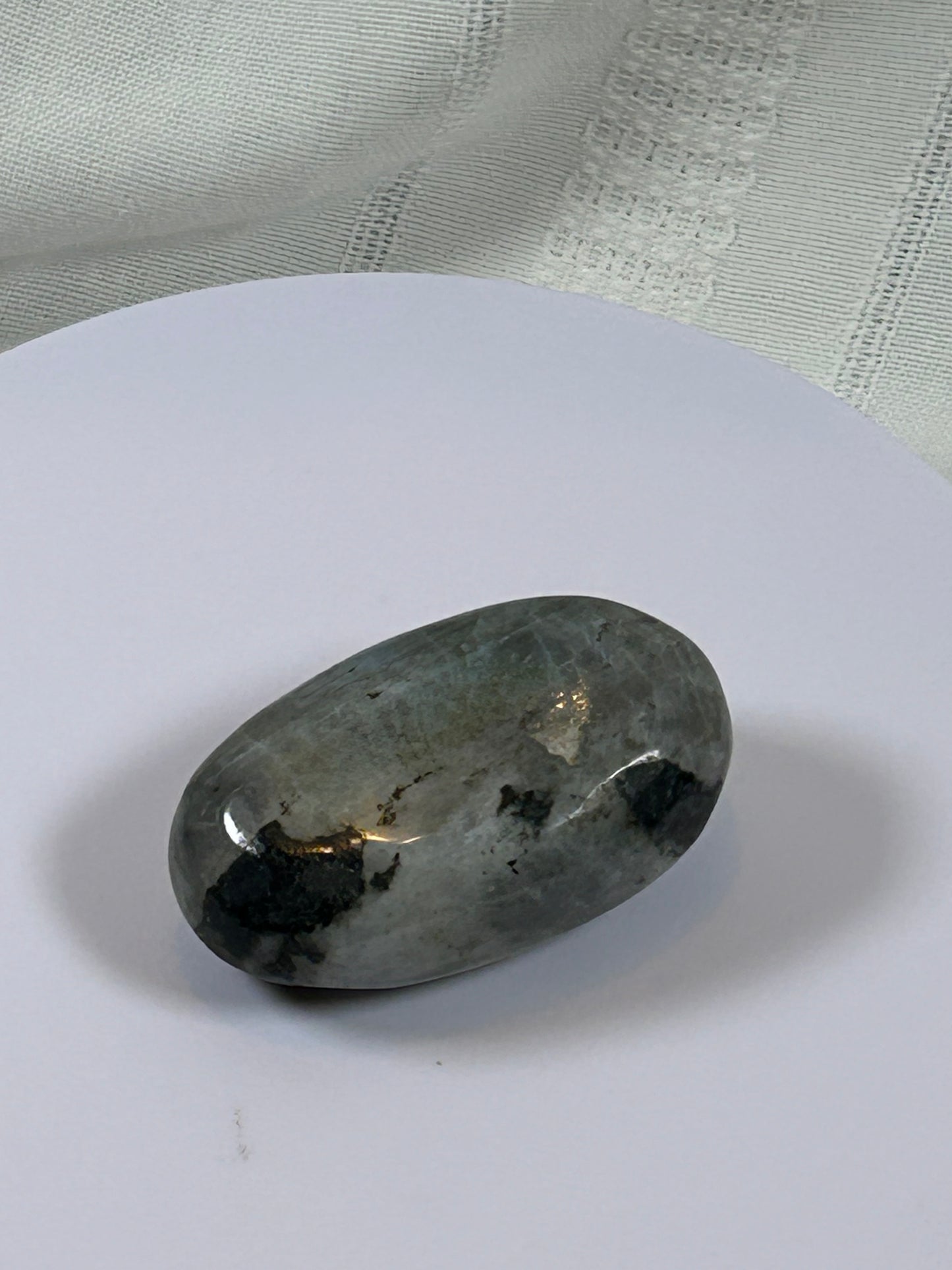 (#136) - LABRADORITE PALM STONE POLISHED - NEW