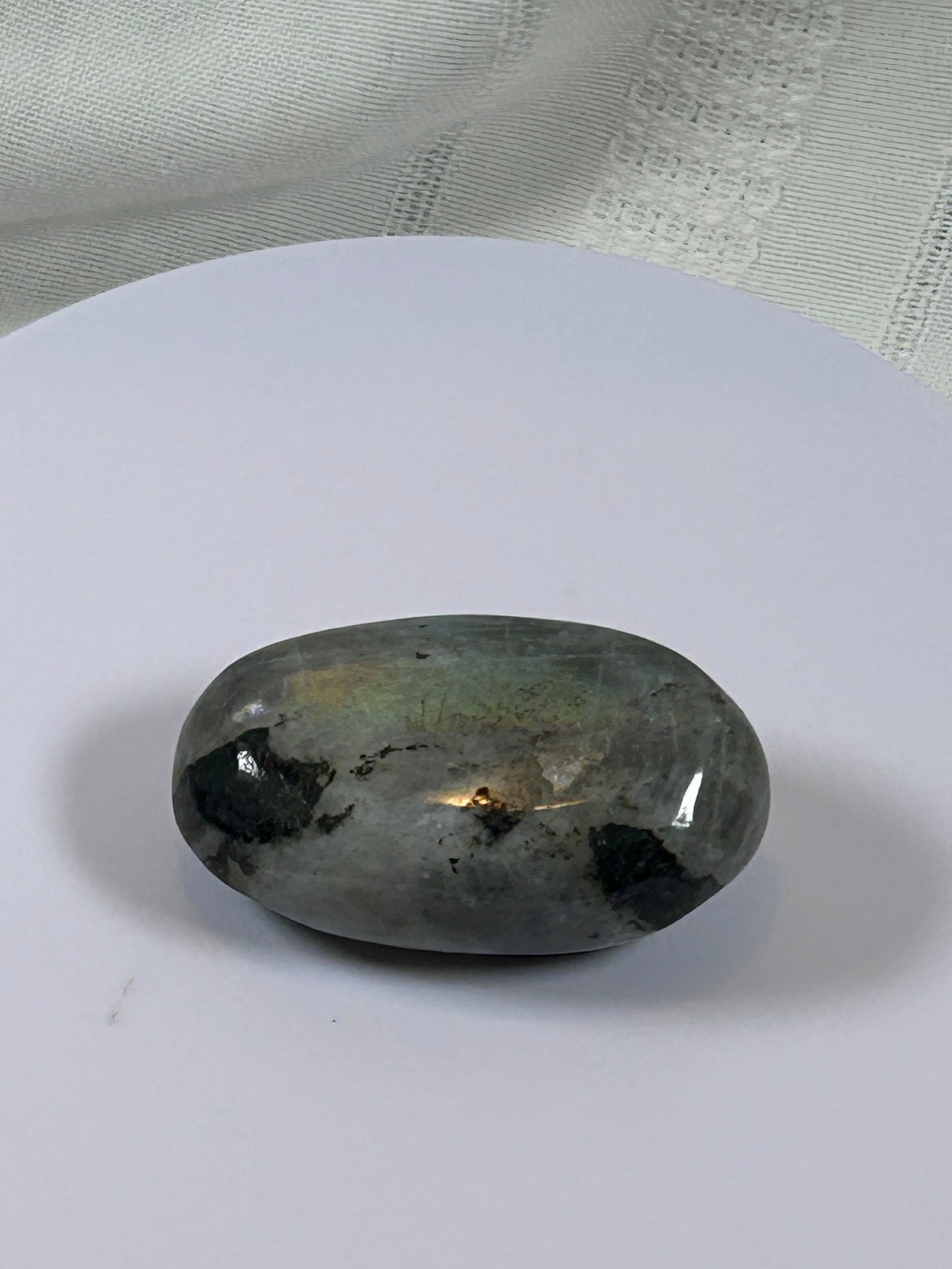 (#136) - LABRADORITE PALM STONE POLISHED - NEW