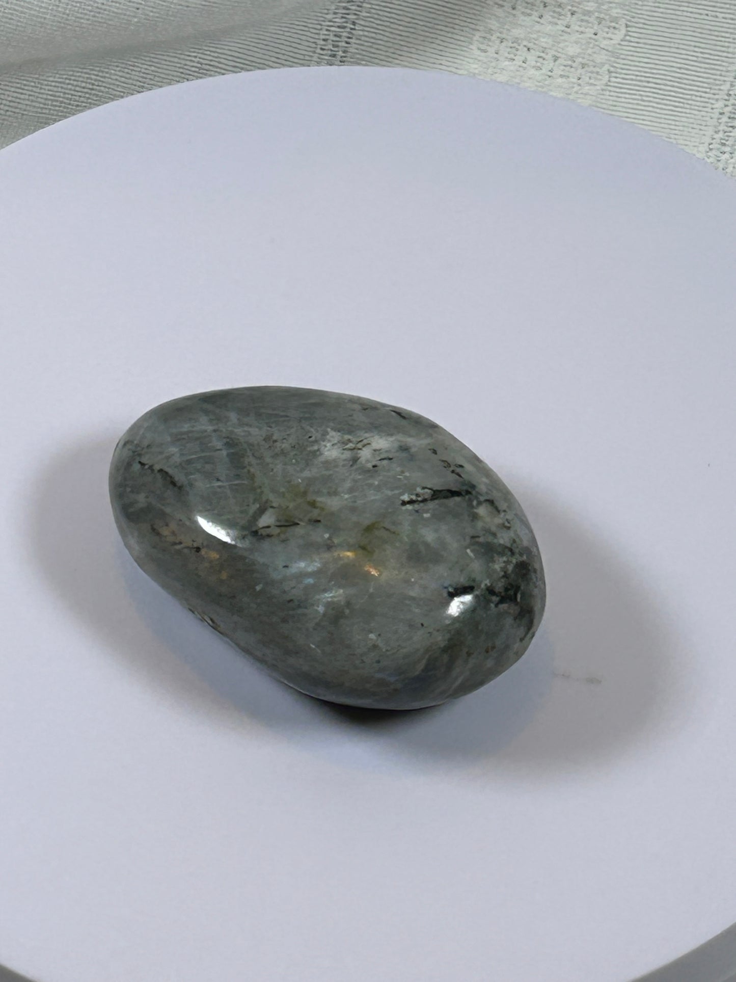 (#137) - LABRADORITE PALM STONE POLISHED - NEW
