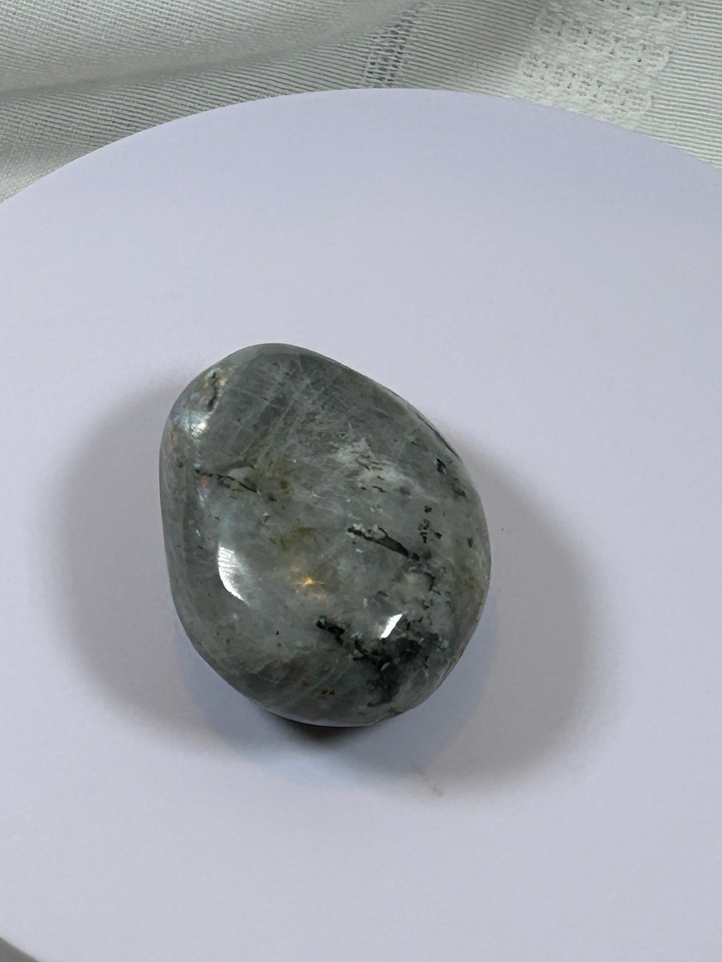 (#137) - LABRADORITE PALM STONE POLISHED - NEW