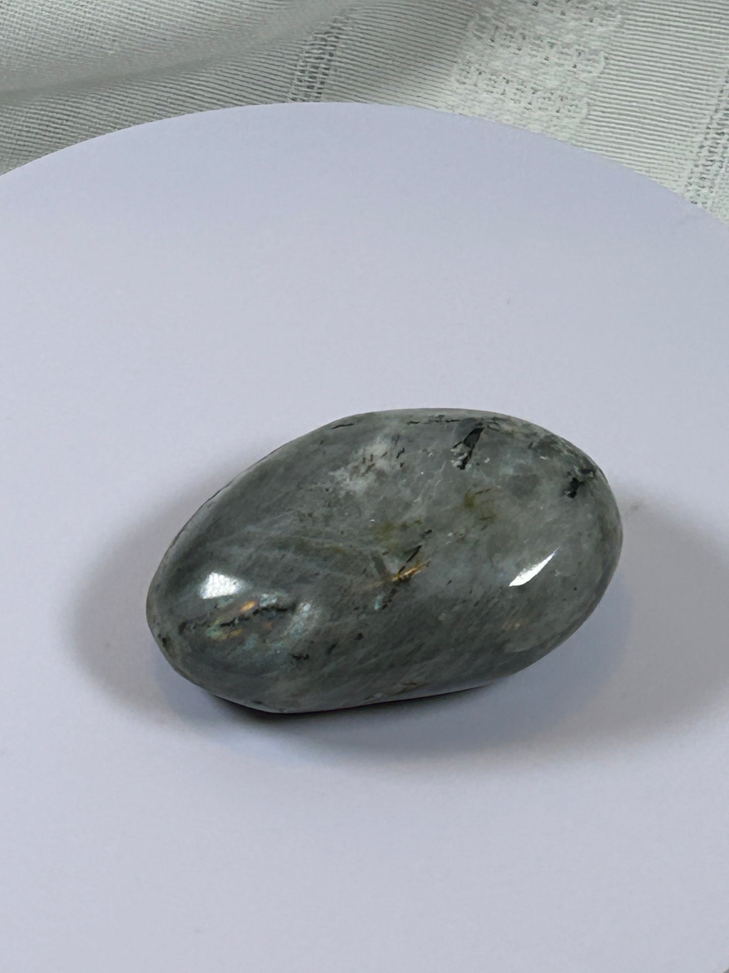 (#137) - LABRADORITE PALM STONE POLISHED - NEW