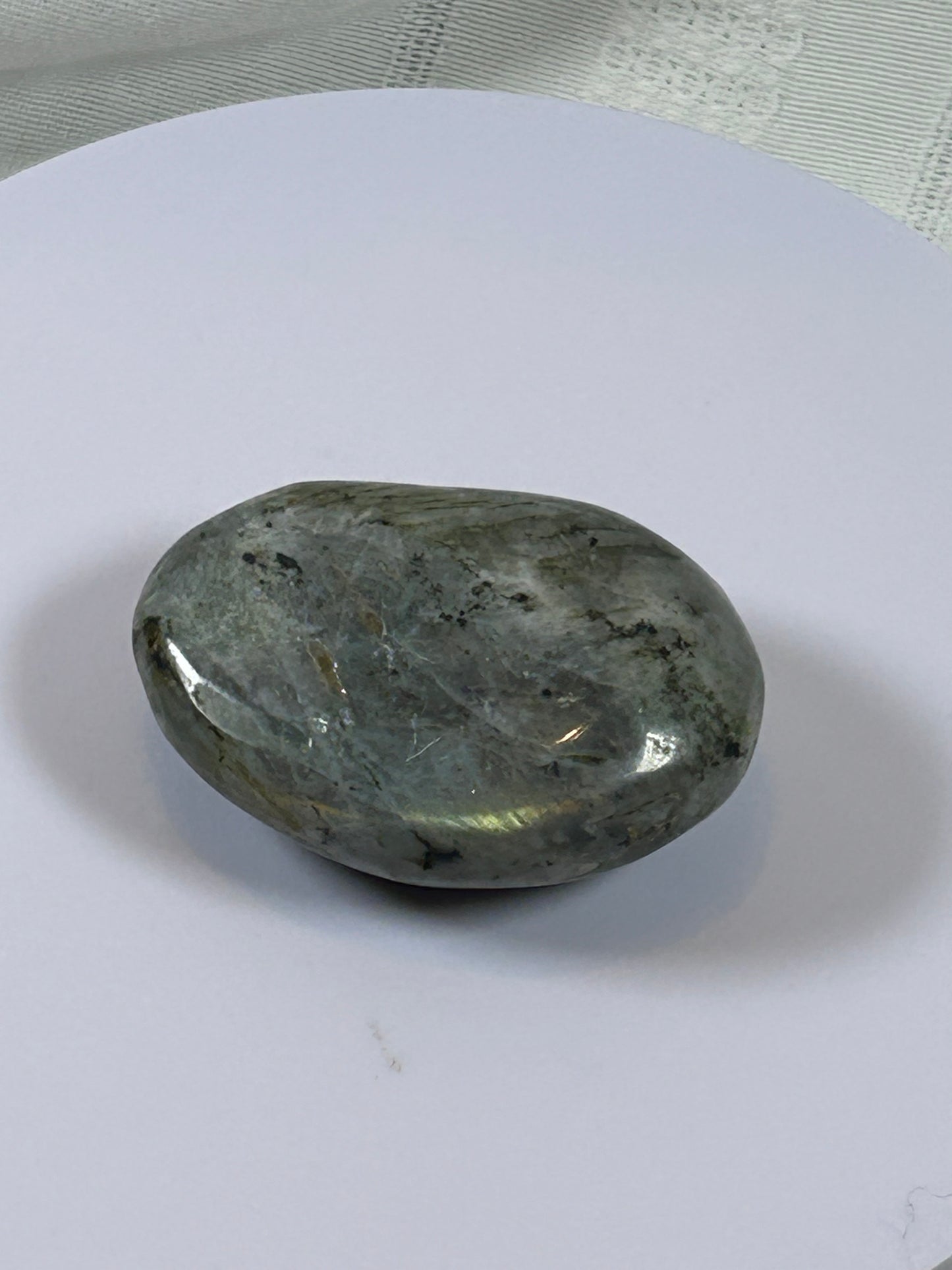 (#137) - LABRADORITE PALM STONE POLISHED - NEW