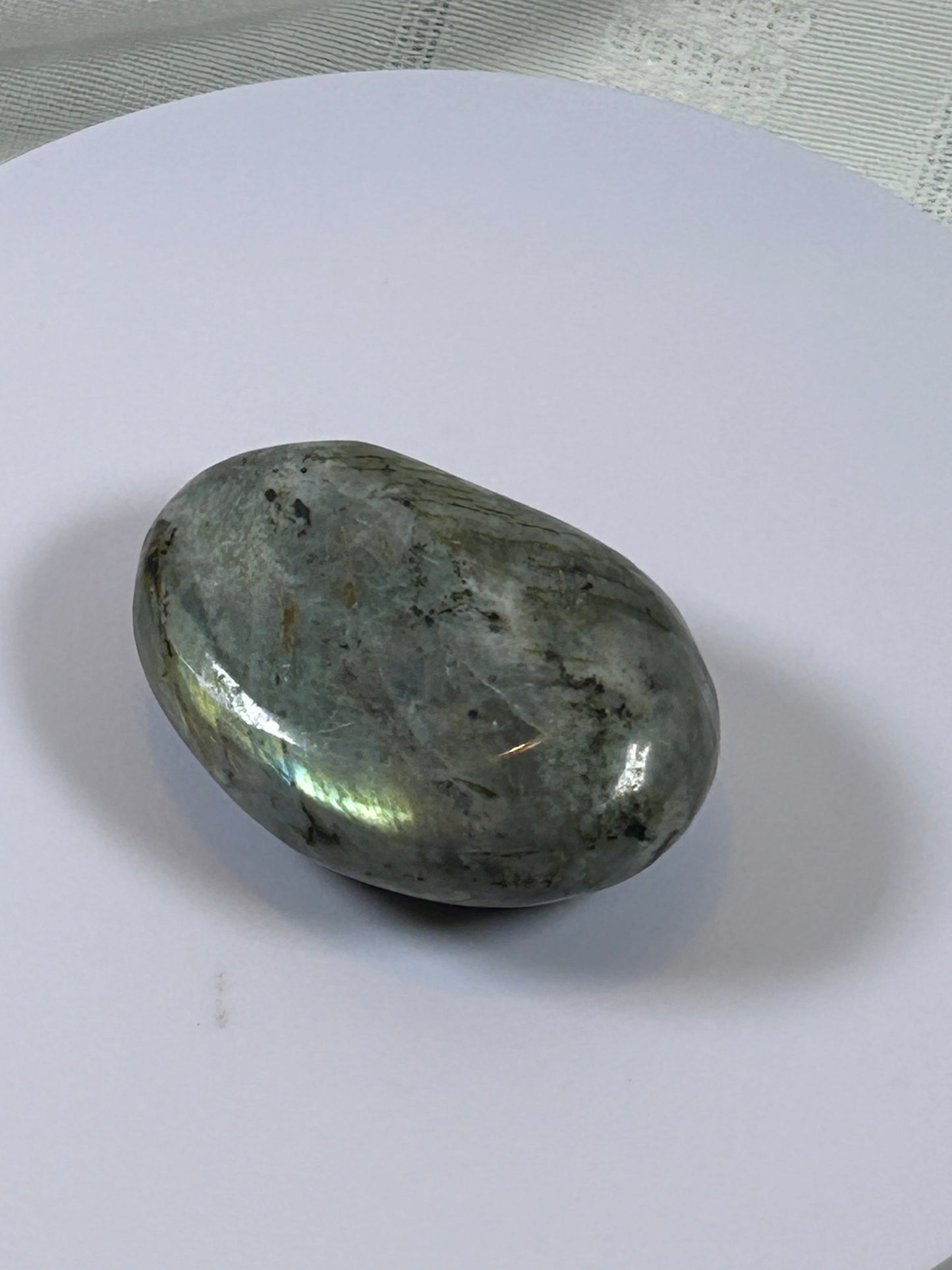 (#137) - LABRADORITE PALM STONE POLISHED - NEW