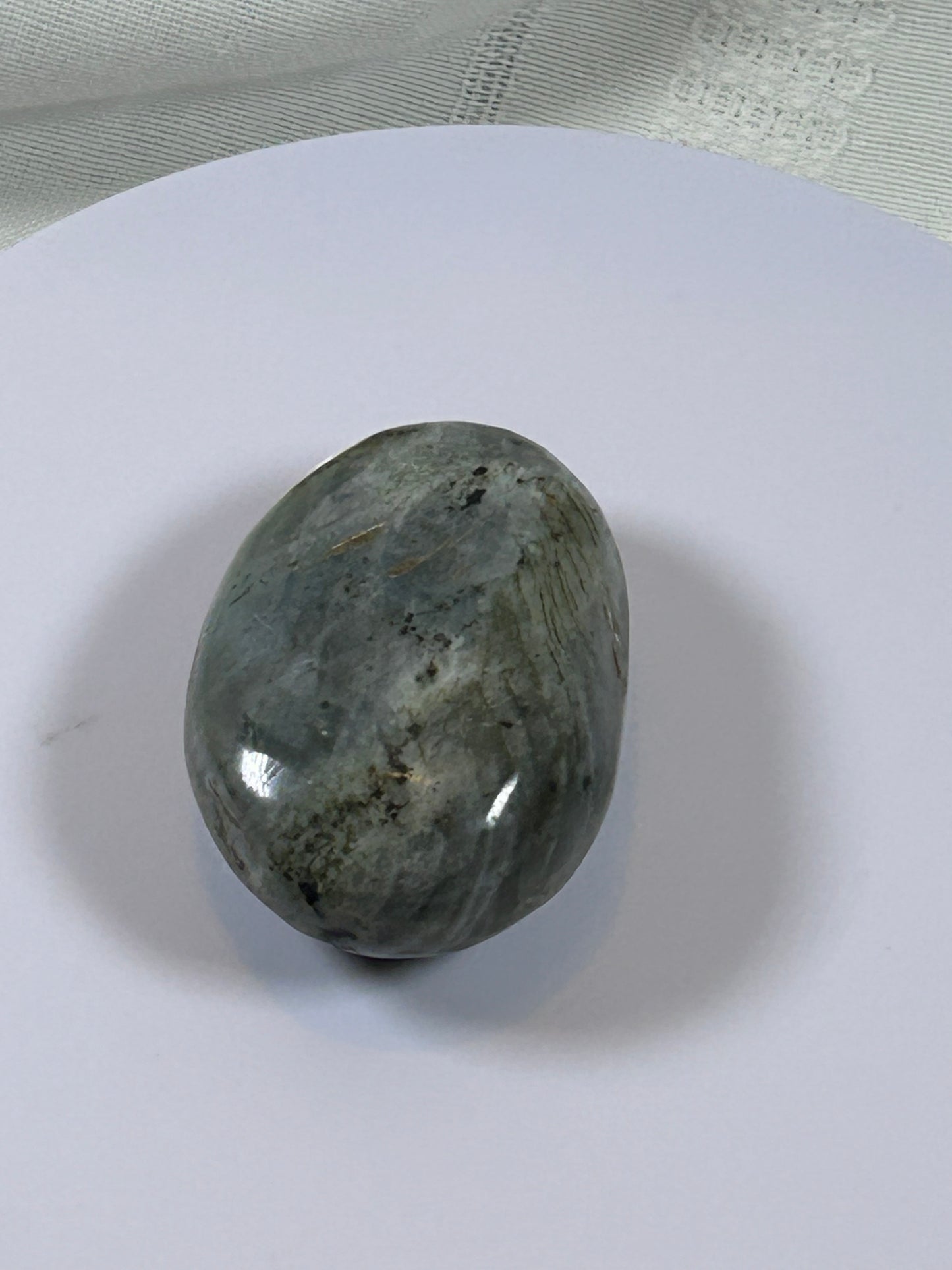 (#137) - LABRADORITE PALM STONE POLISHED - NEW