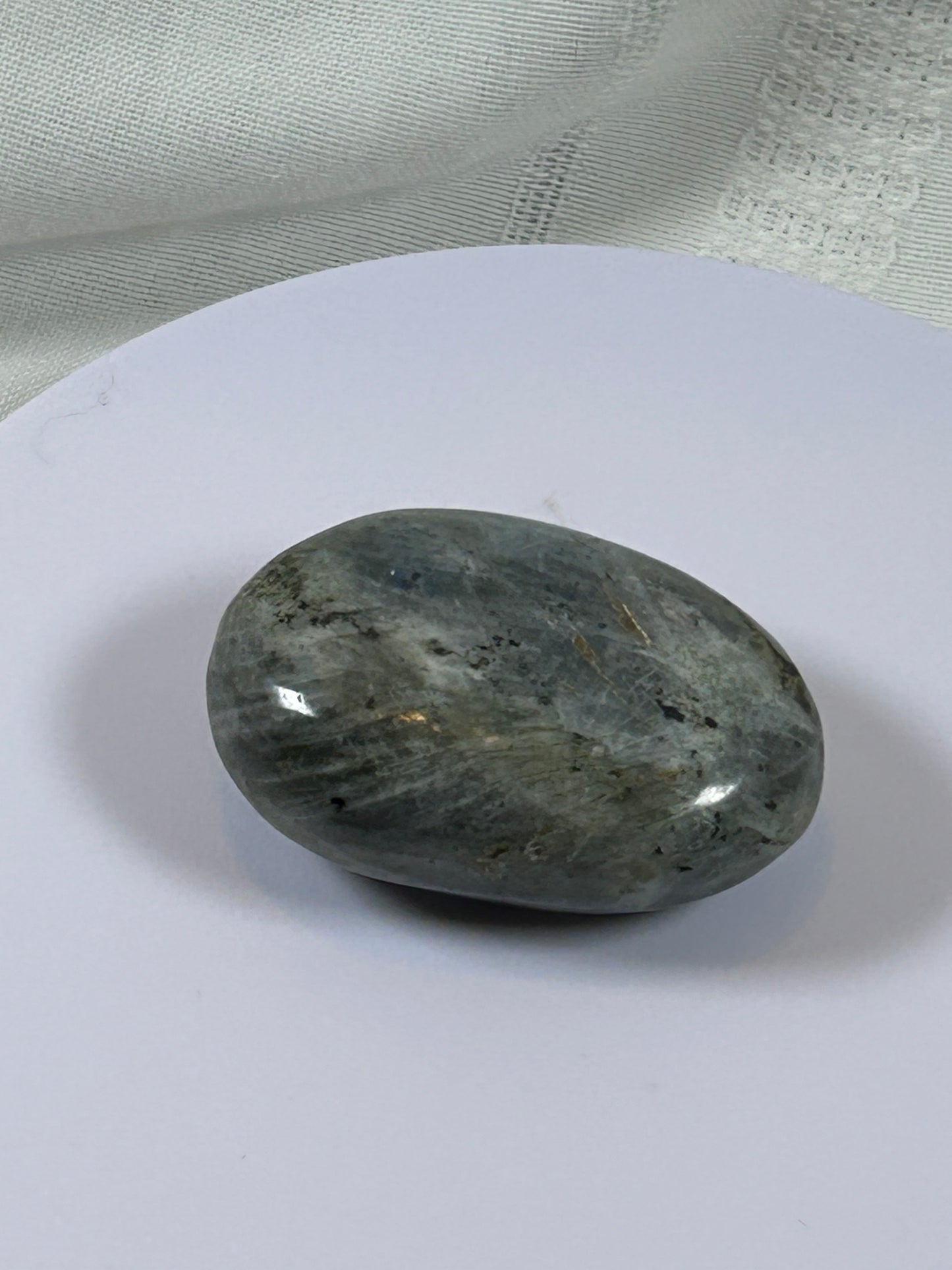 (#137) - LABRADORITE PALM STONE POLISHED - NEW