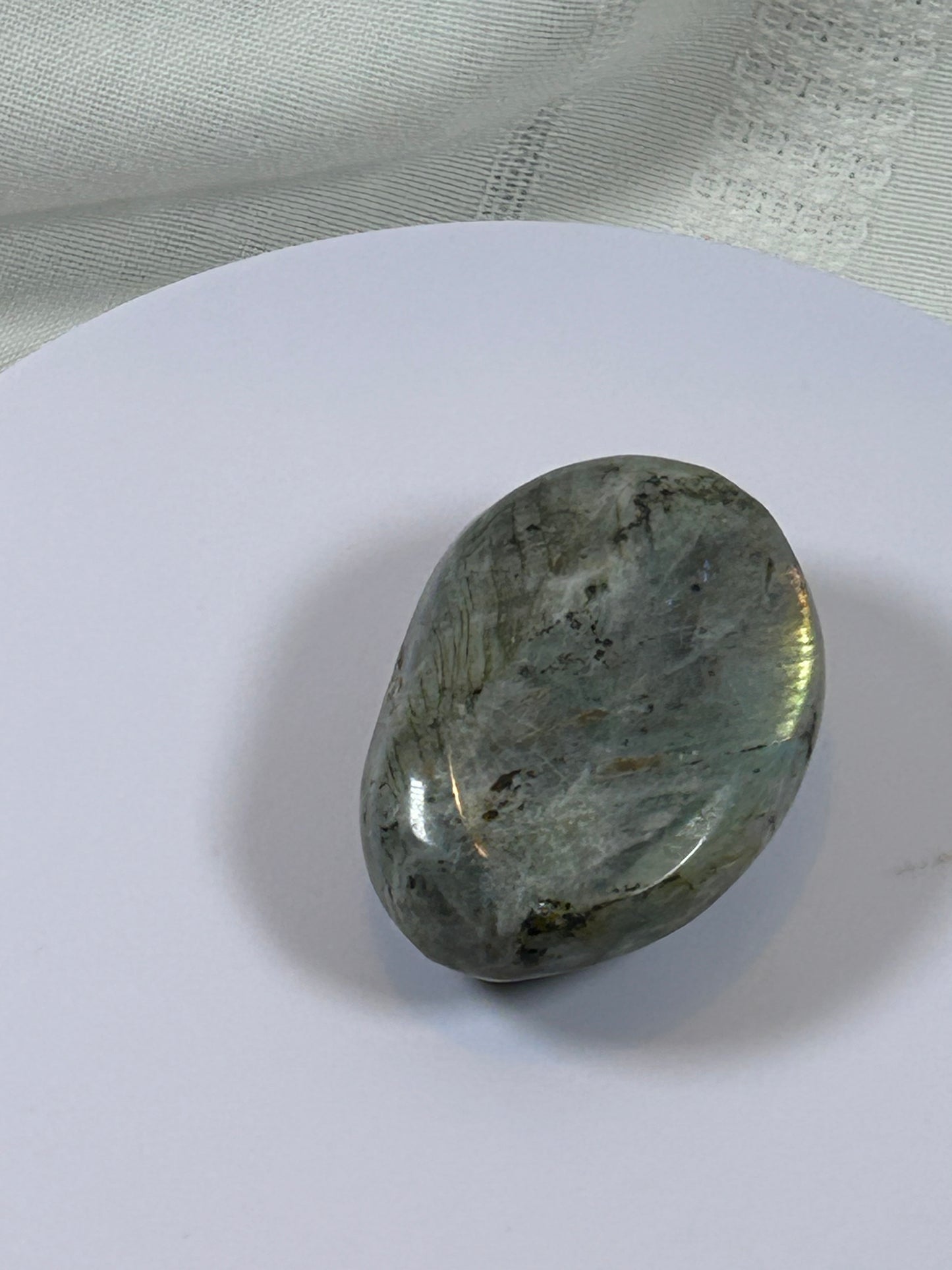 (#137) - LABRADORITE PALM STONE POLISHED - NEW