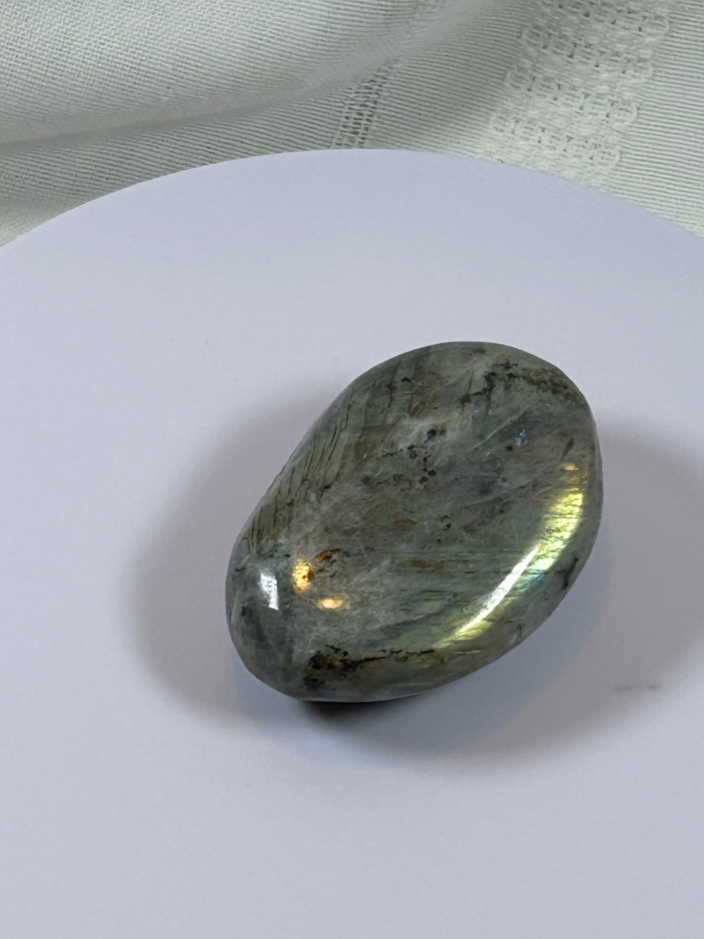 (#137) - LABRADORITE PALM STONE POLISHED - NEW