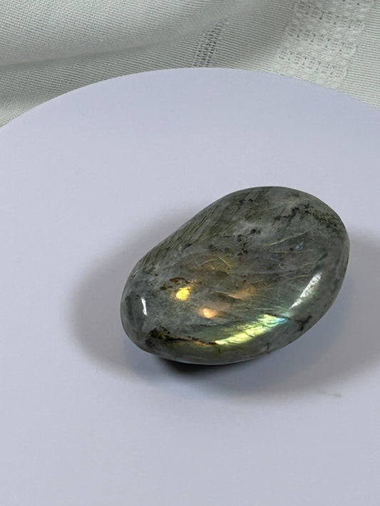 (#137) - LABRADORITE PALM STONE POLISHED - NEW
