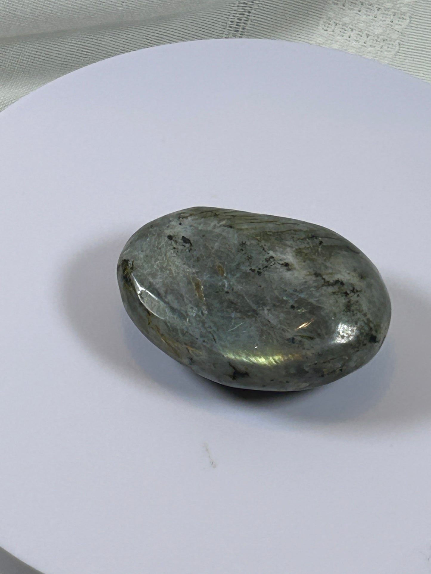 (#137) - LABRADORITE PALM STONE POLISHED - NEW