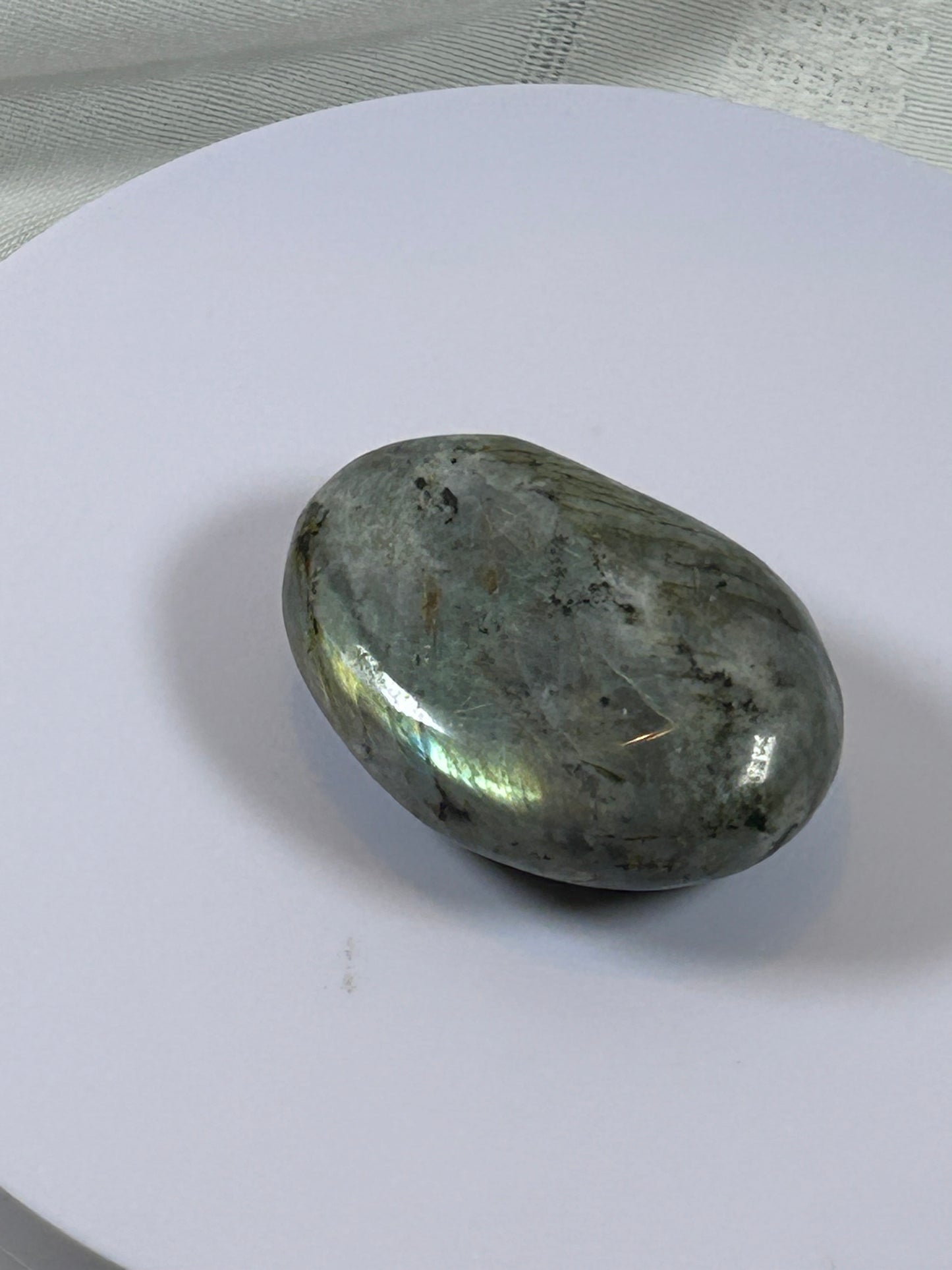 (#137) - LABRADORITE PALM STONE POLISHED - NEW