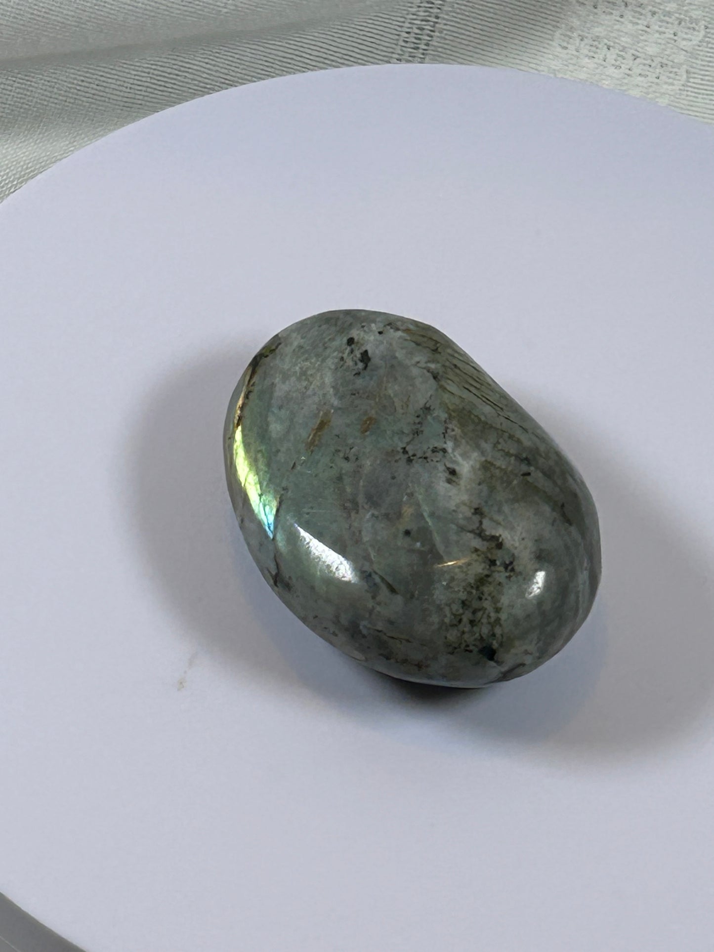 (#137) - LABRADORITE PALM STONE POLISHED - NEW