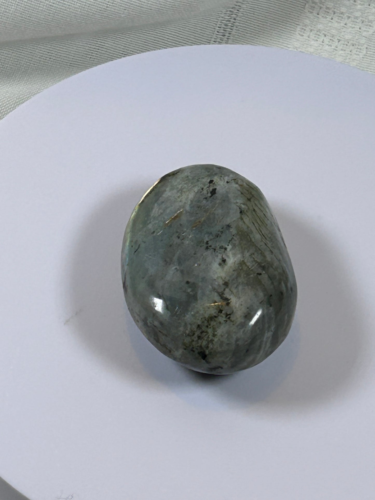 (#137) - LABRADORITE PALM STONE POLISHED - NEW