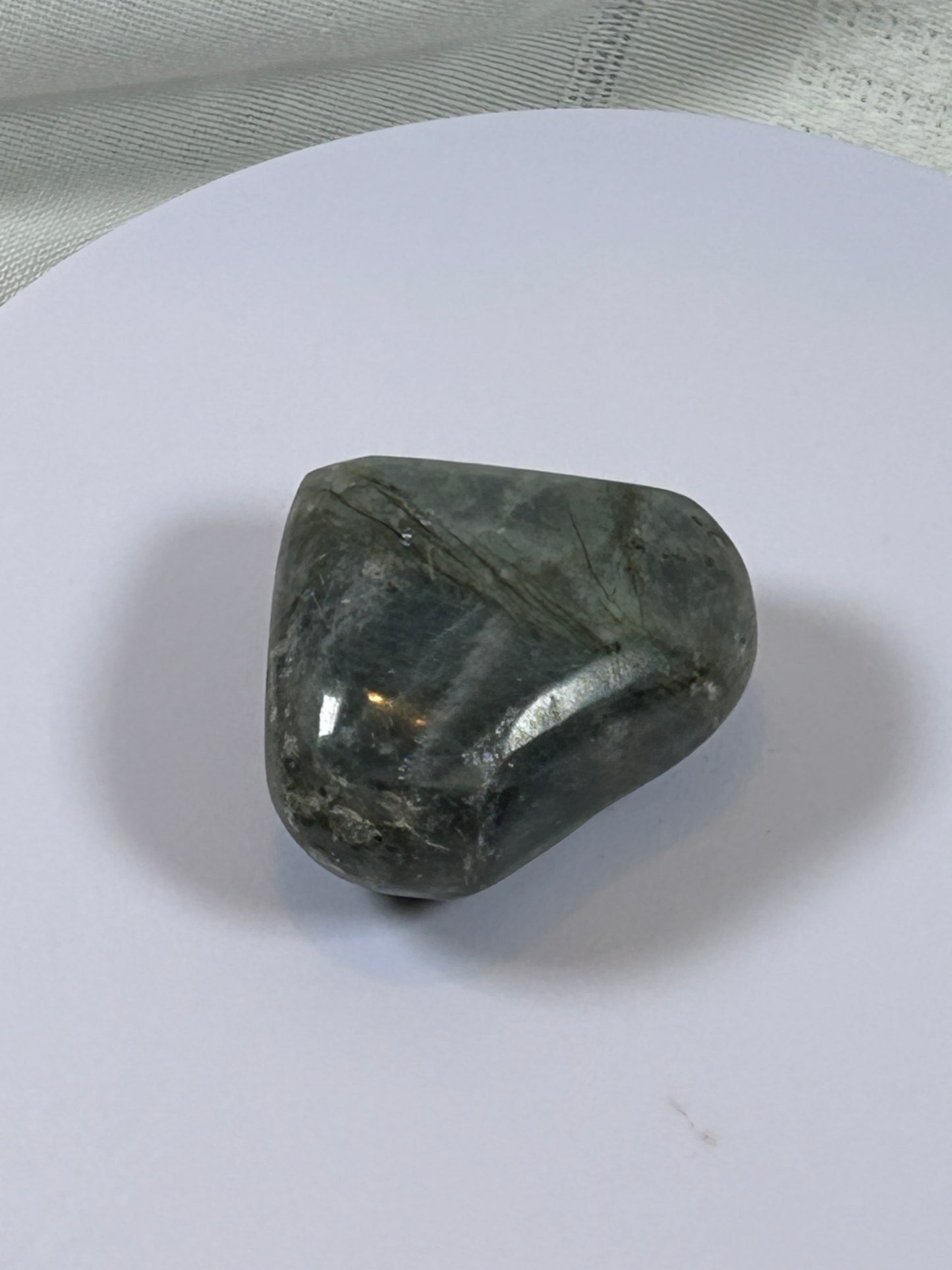 (#138) - LABRADORITE HEART STONE POLISHED - NEW