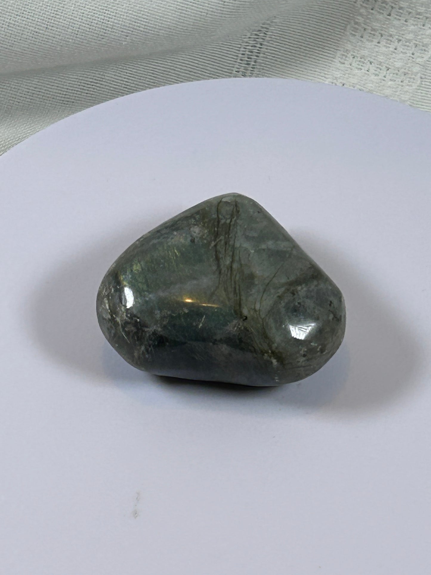 (#138) - LABRADORITE HEART STONE POLISHED - NEW