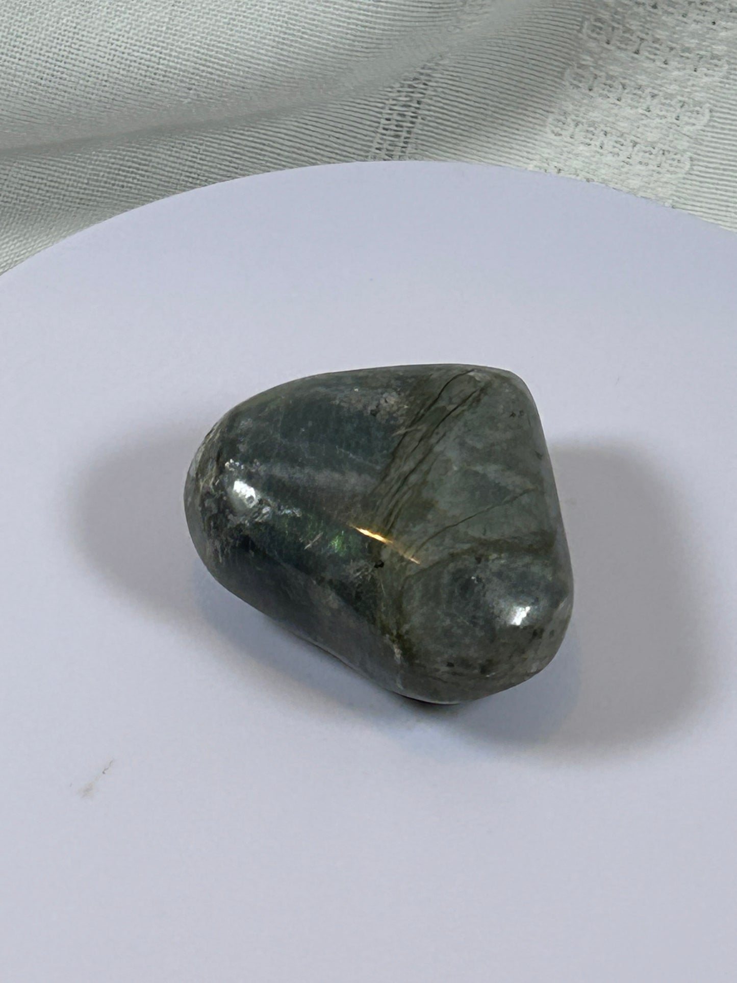 (#138) - LABRADORITE HEART STONE POLISHED - NEW