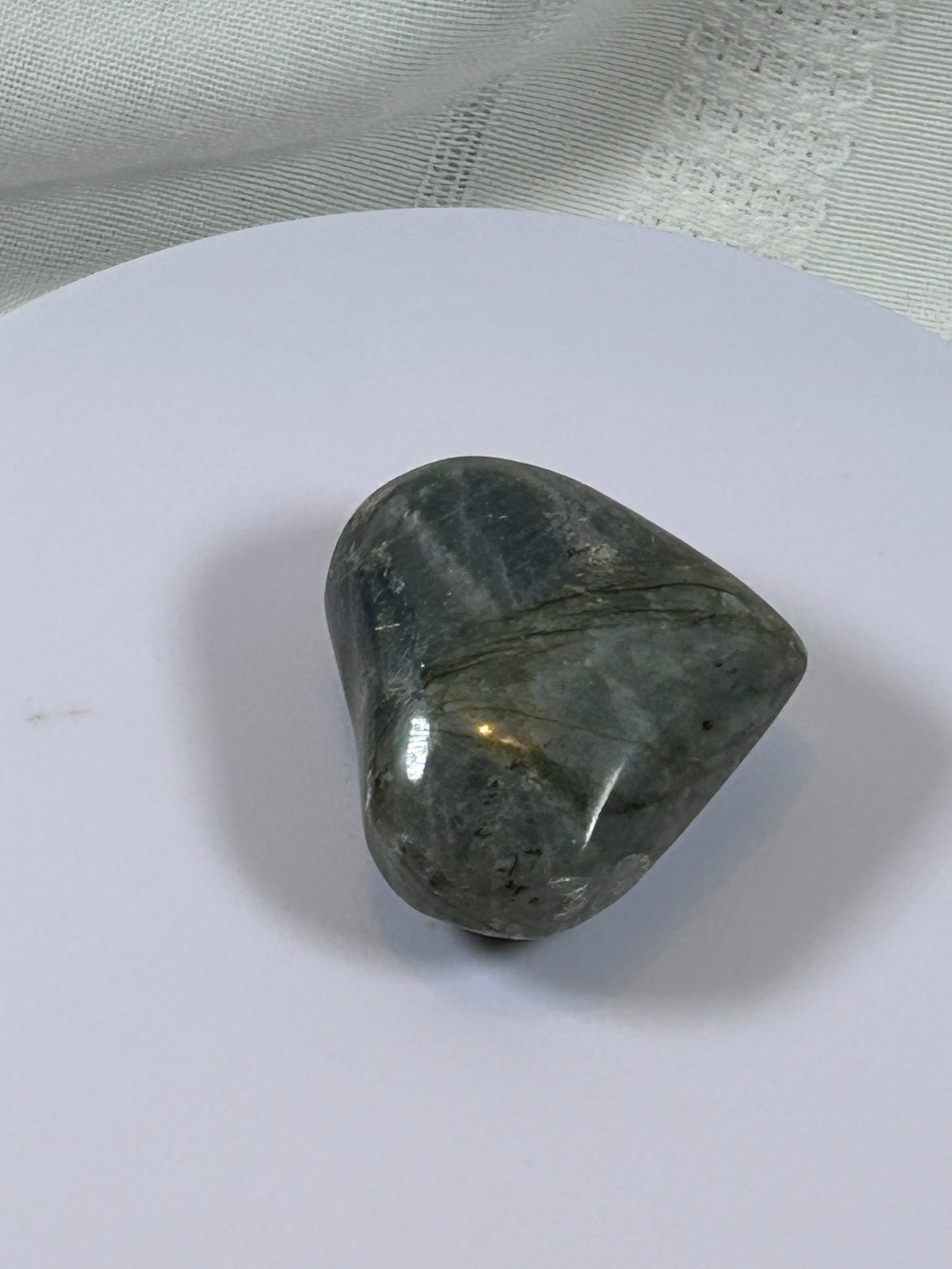 (#138) - LABRADORITE HEART STONE POLISHED - NEW
