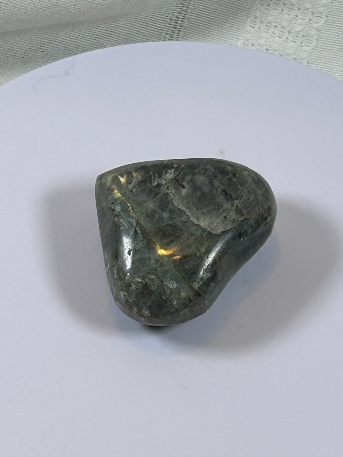 (#138) - LABRADORITE HEART STONE POLISHED - NEW