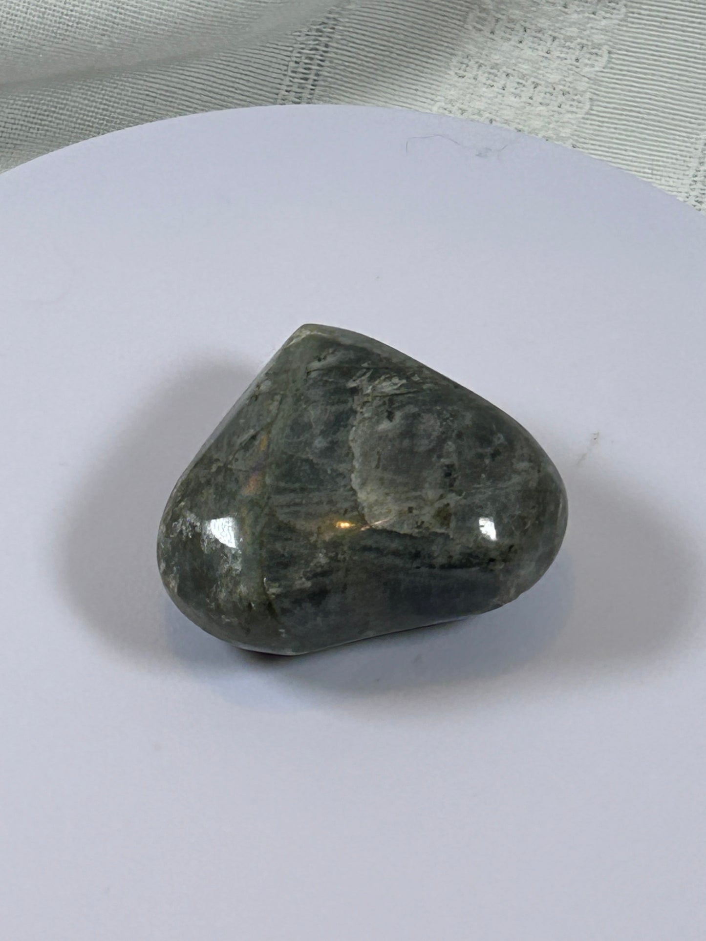 (#138) - LABRADORITE HEART STONE POLISHED - NEW