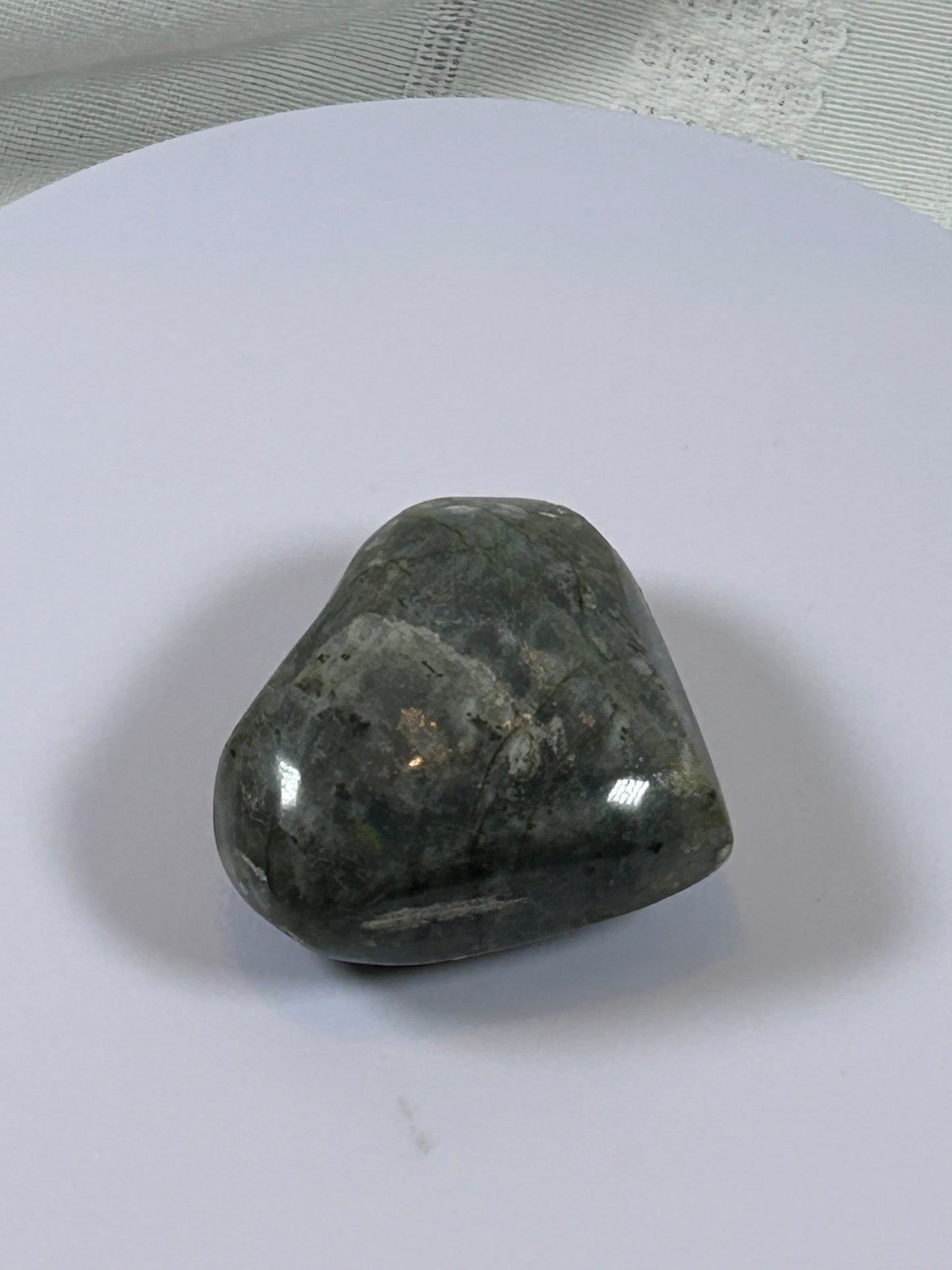 (#138) - LABRADORITE HEART STONE POLISHED - NEW