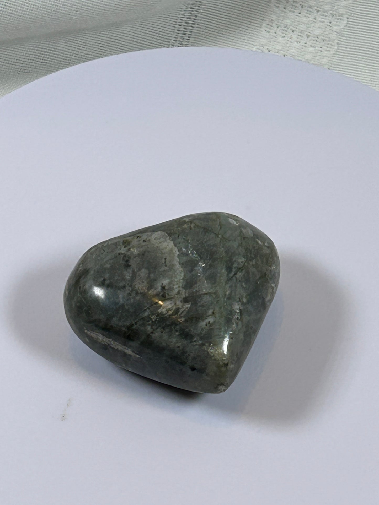 (#138) - LABRADORITE HEART STONE POLISHED - NEW