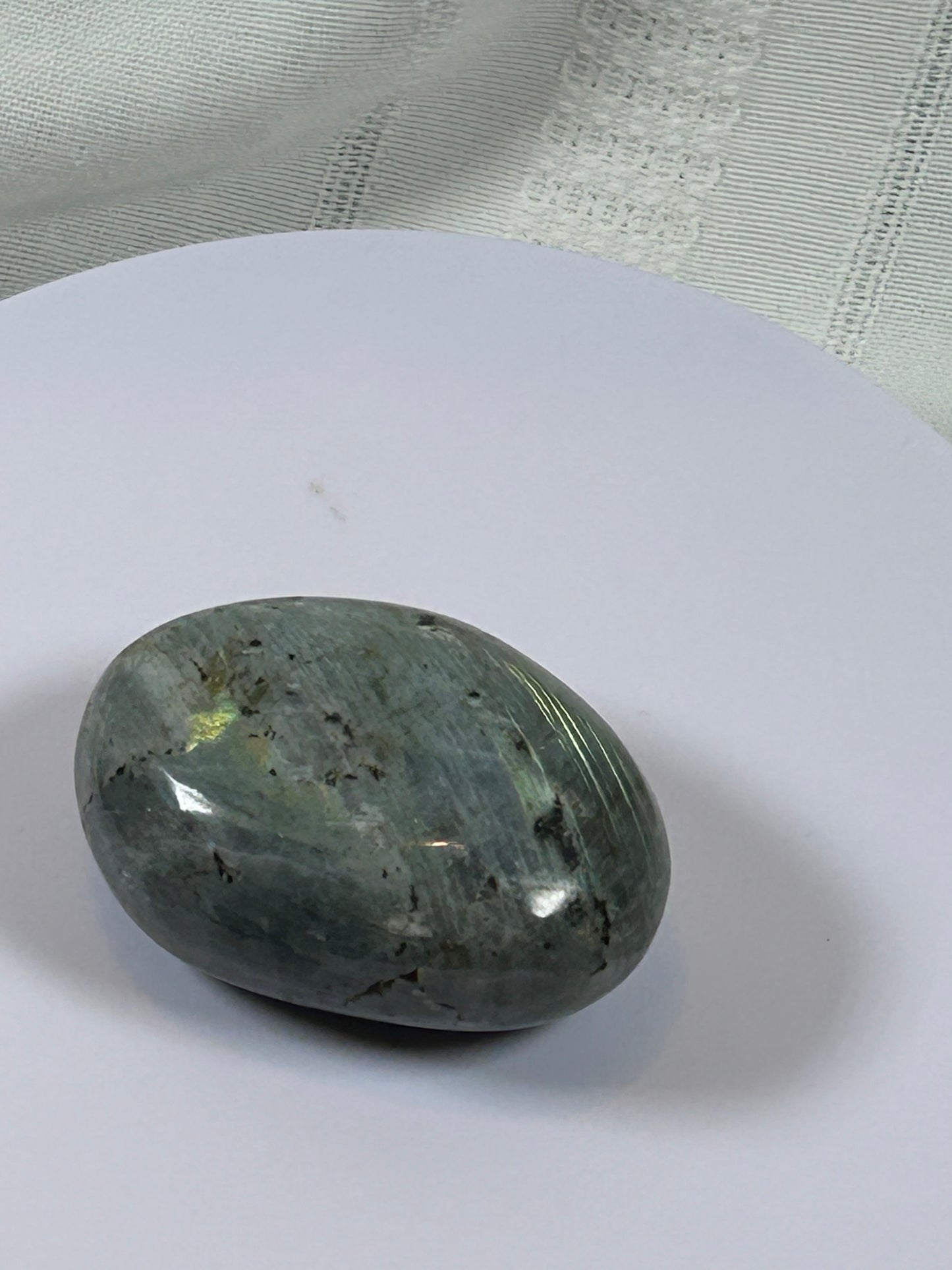 (#139) - LABRADORITE PALM STONE POLISHED - NEW