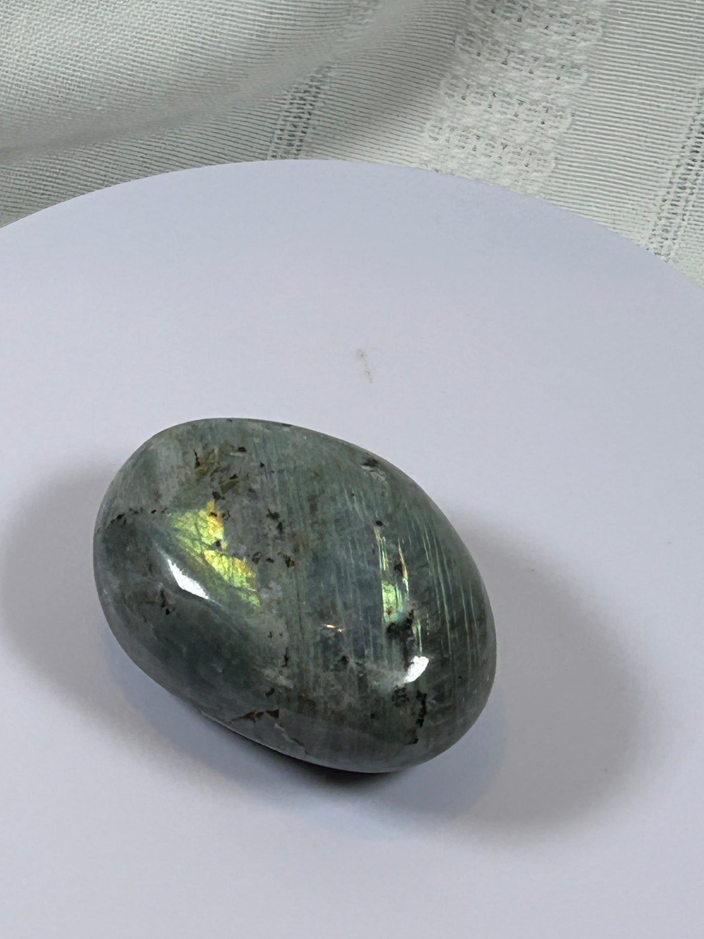 (#139) - LABRADORITE PALM STONE POLISHED - NEW