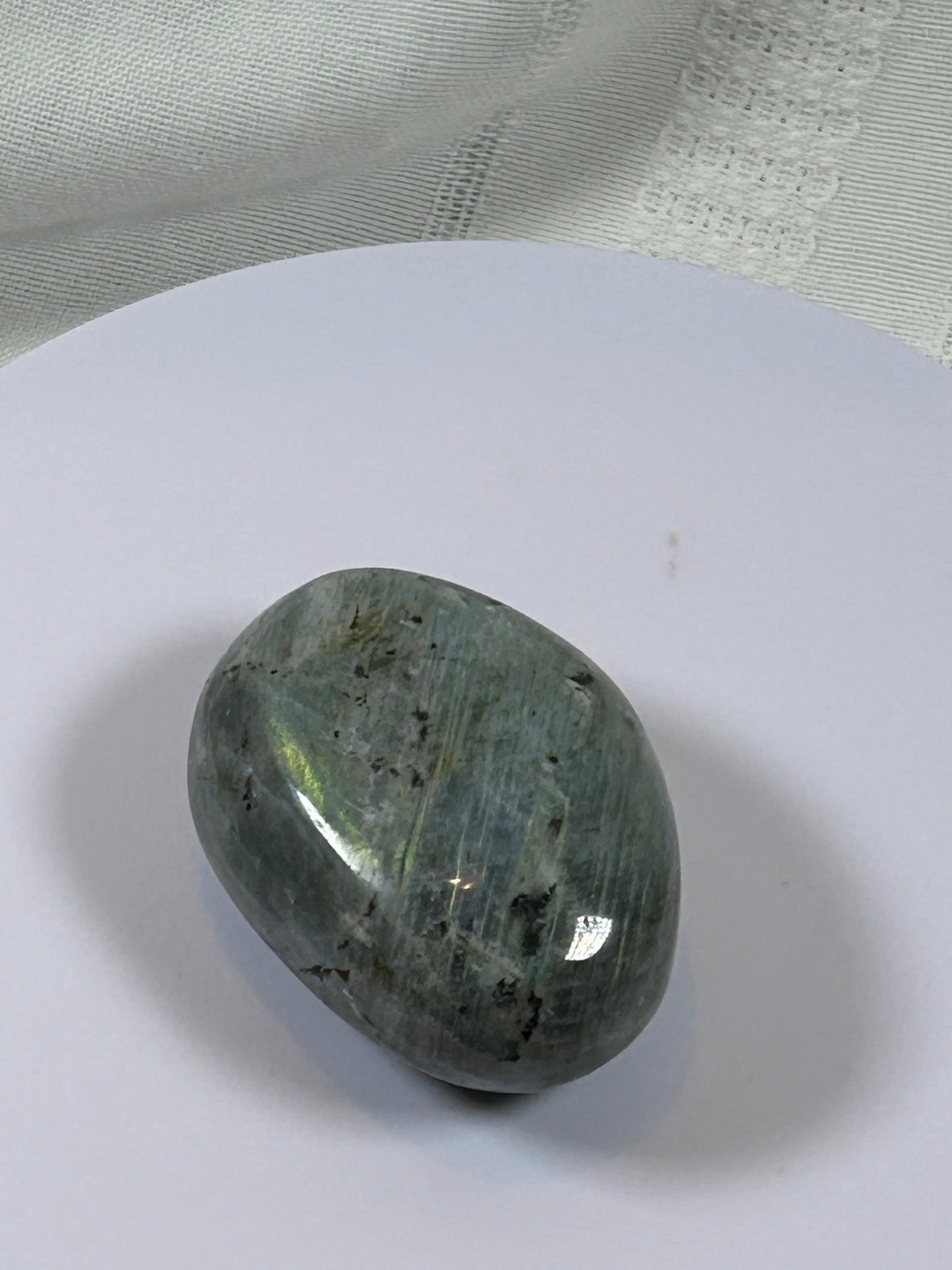 (#139) - LABRADORITE PALM STONE POLISHED - NEW