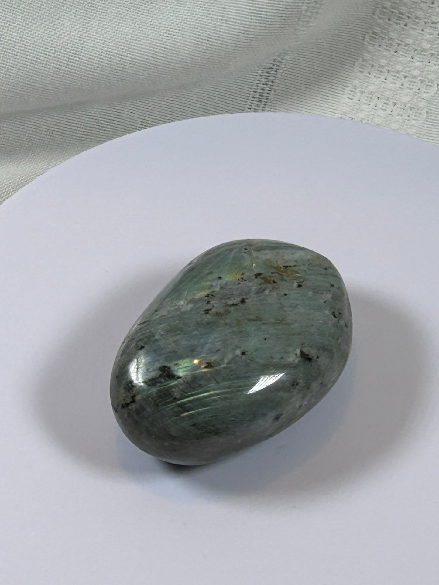 (#139) - LABRADORITE PALM STONE POLISHED - NEW
