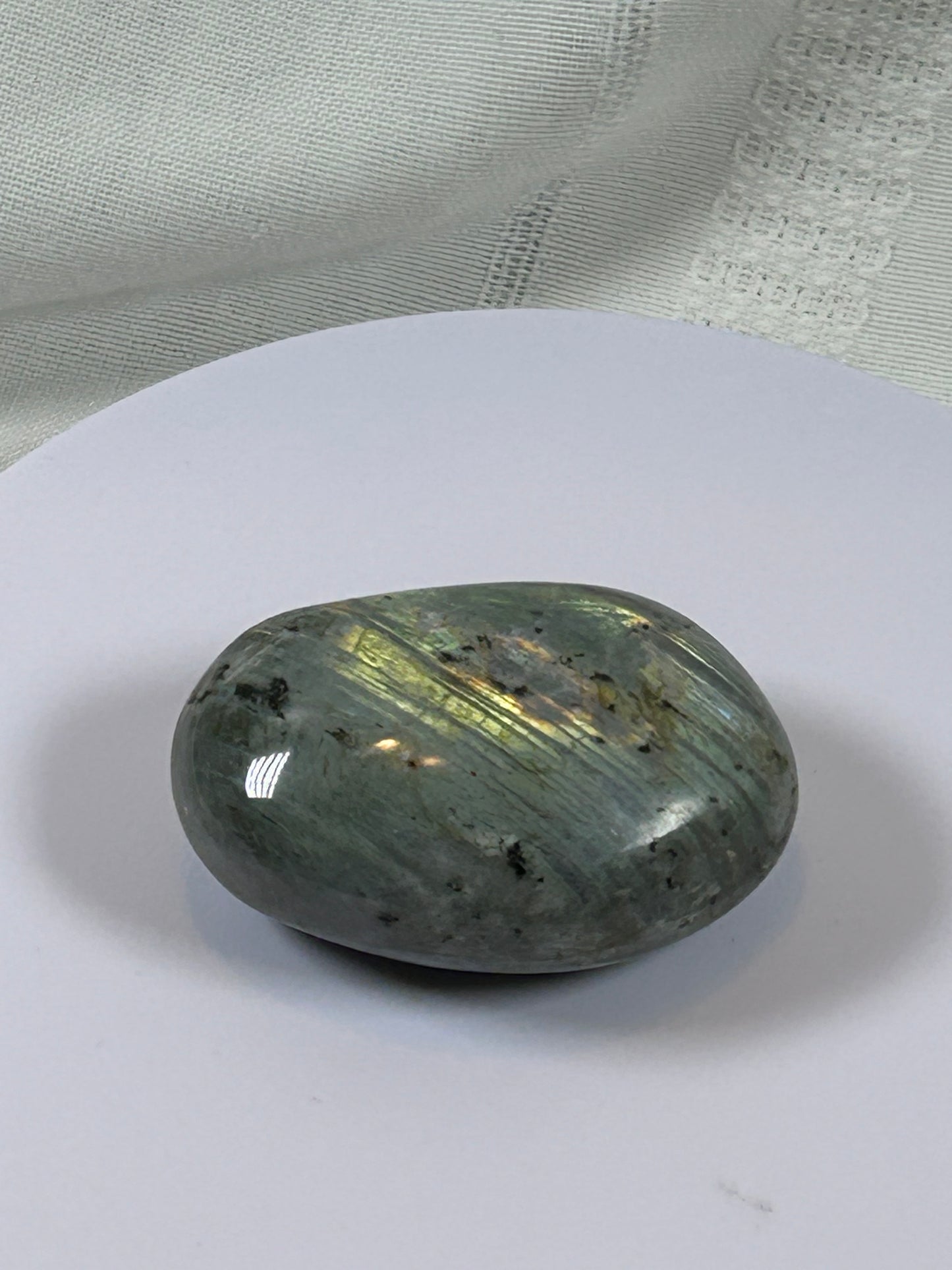 (#139) - LABRADORITE PALM STONE POLISHED - NEW