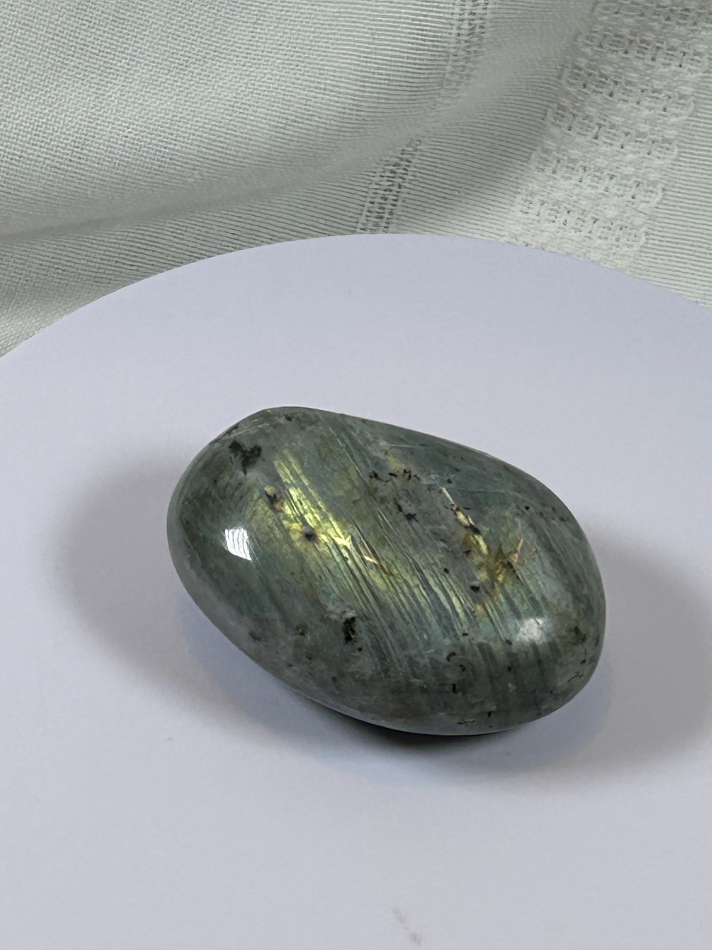 (#139) - LABRADORITE PALM STONE POLISHED - NEW