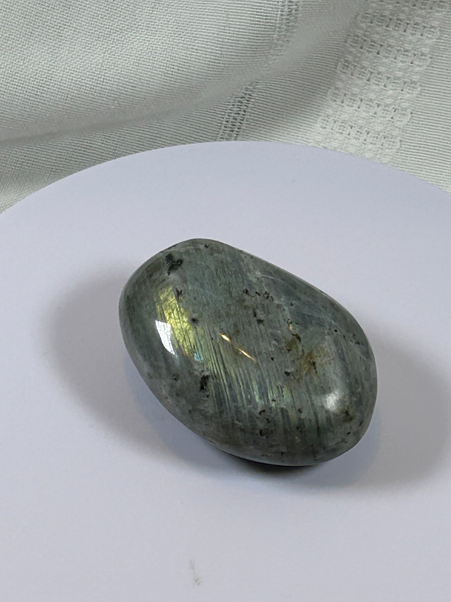 (#139) - LABRADORITE PALM STONE POLISHED - NEW