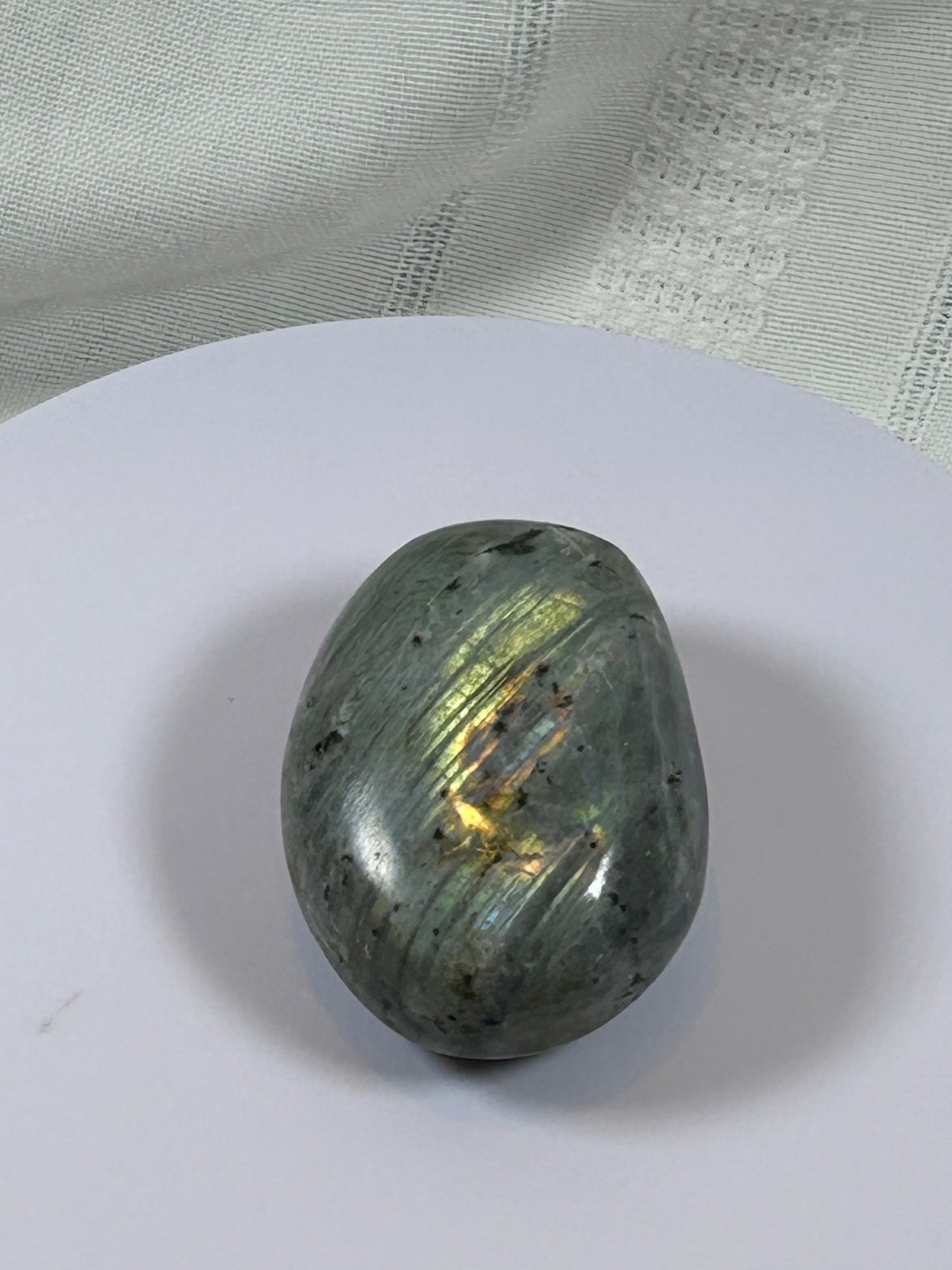 (#139) - LABRADORITE PALM STONE POLISHED - NEW