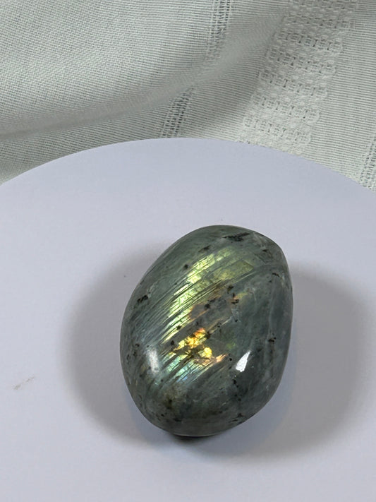 (#139) - LABRADORITE PALM STONE POLISHED - NEW