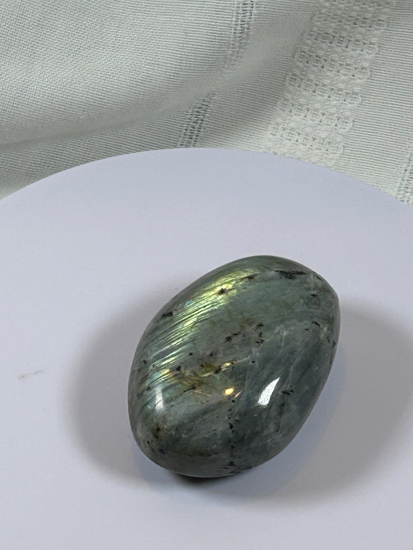 (#139) - LABRADORITE PALM STONE POLISHED - NEW
