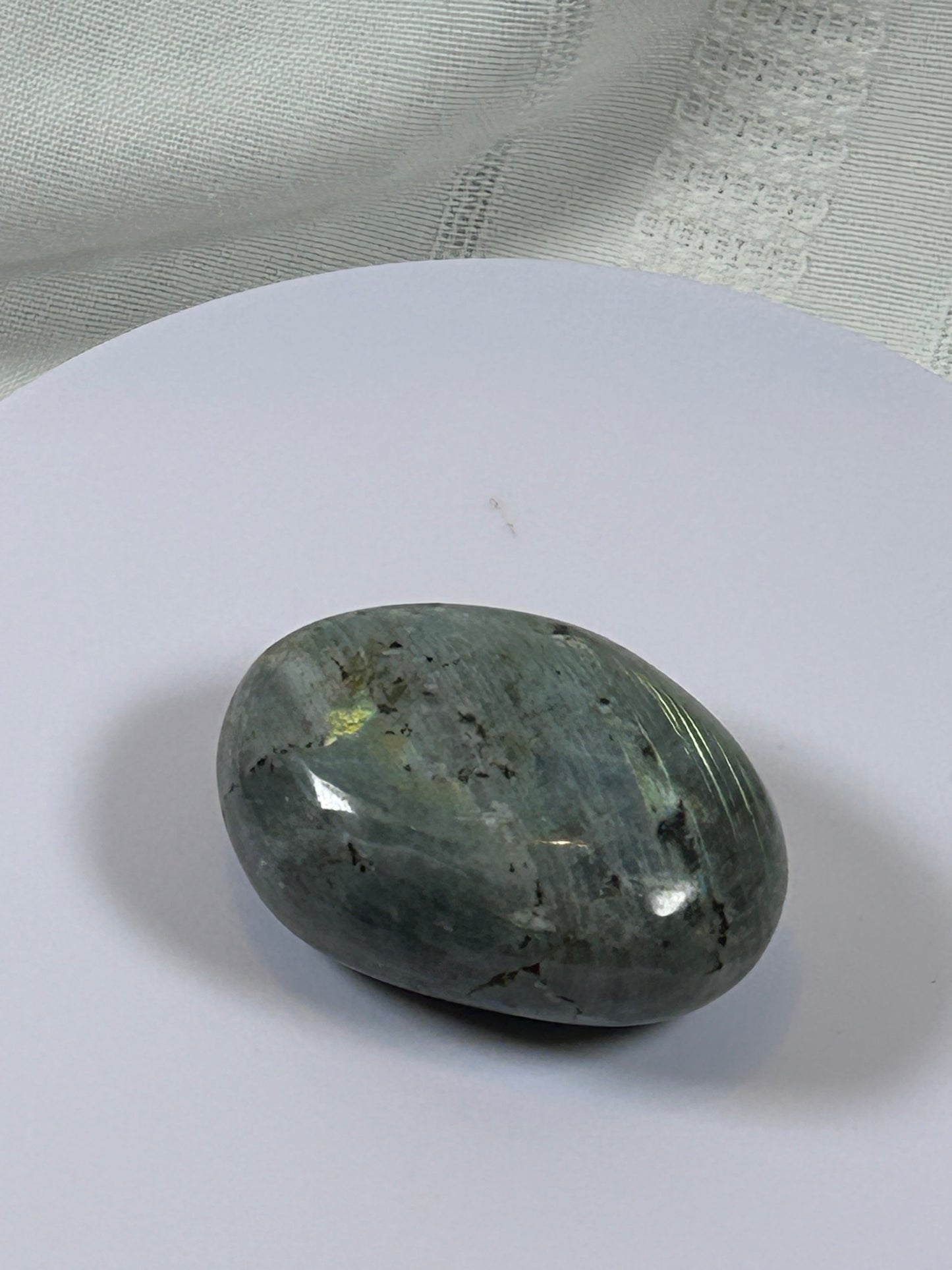 (#139) - LABRADORITE PALM STONE POLISHED - NEW
