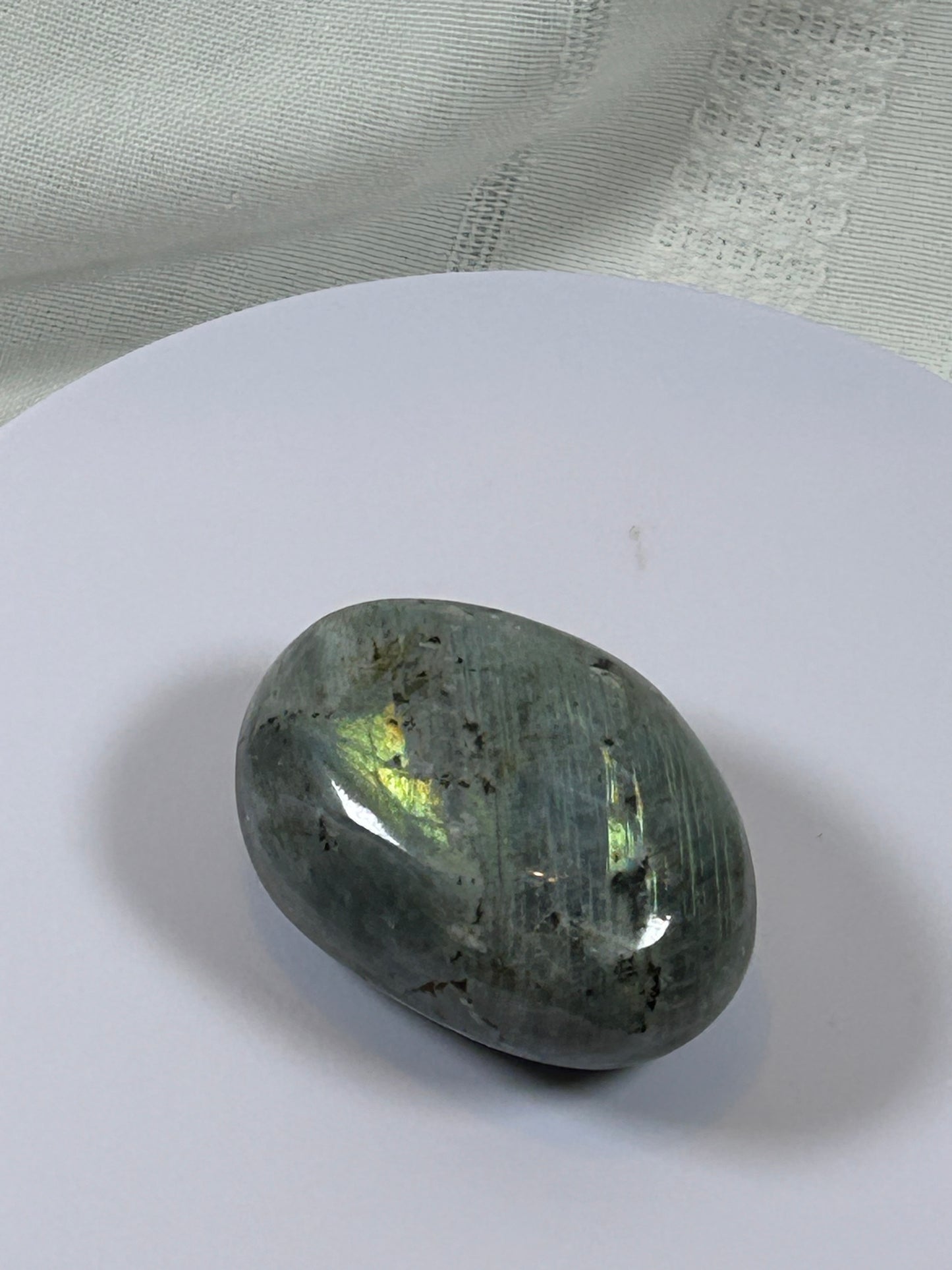 (#139) - LABRADORITE PALM STONE POLISHED - NEW