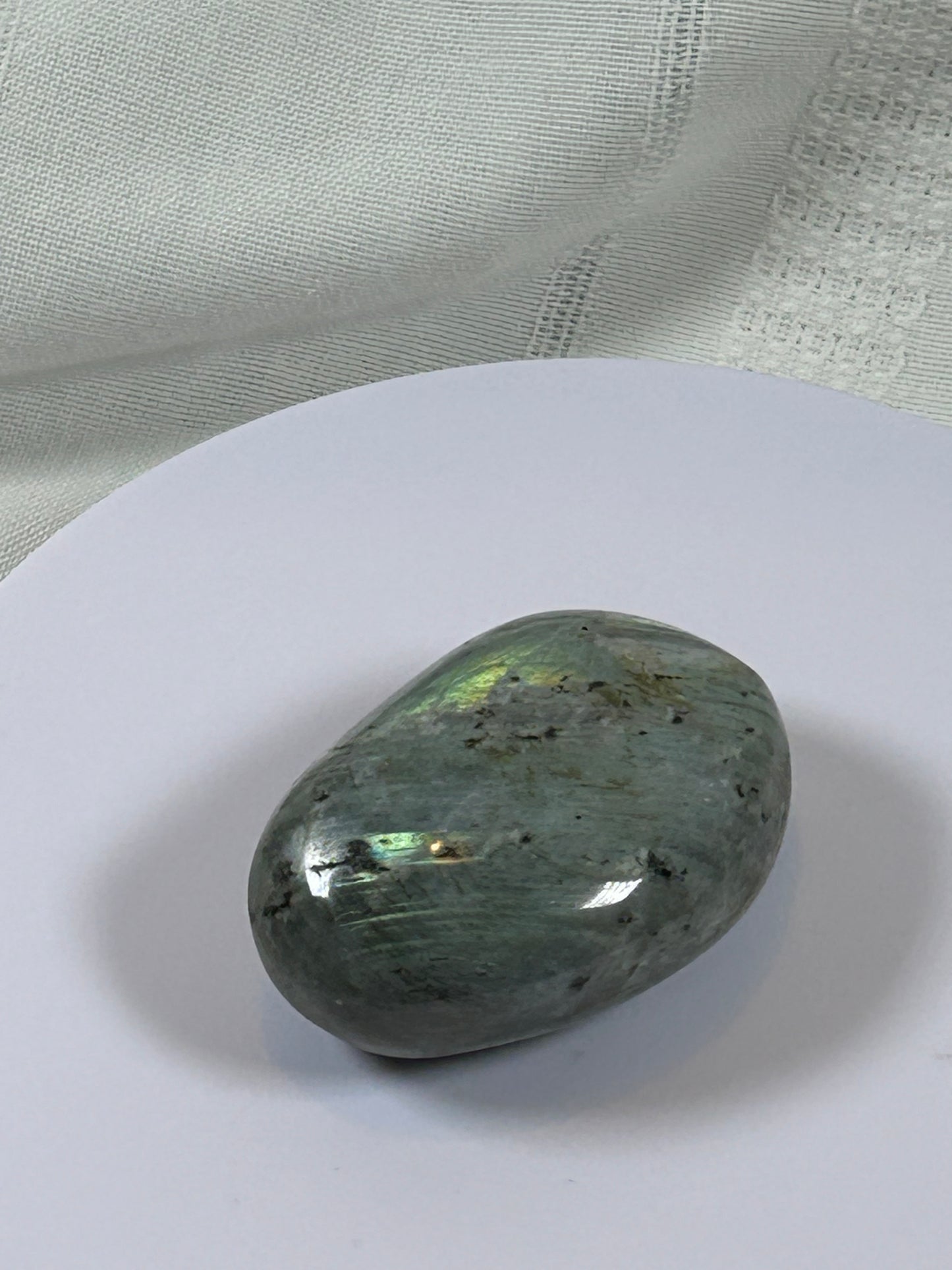 (#139) - LABRADORITE PALM STONE POLISHED - NEW