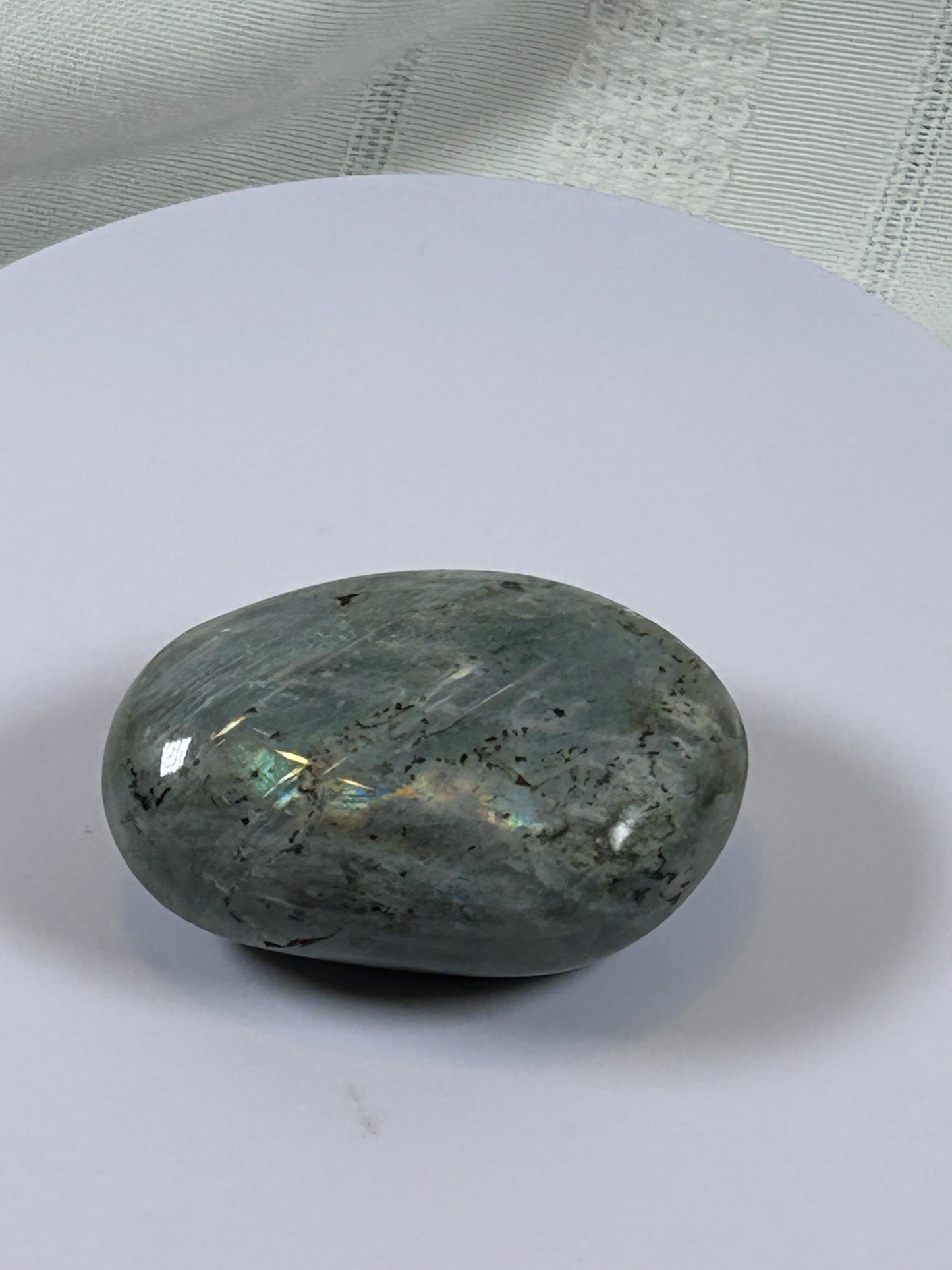 (#139) - LABRADORITE PALM STONE POLISHED - NEW