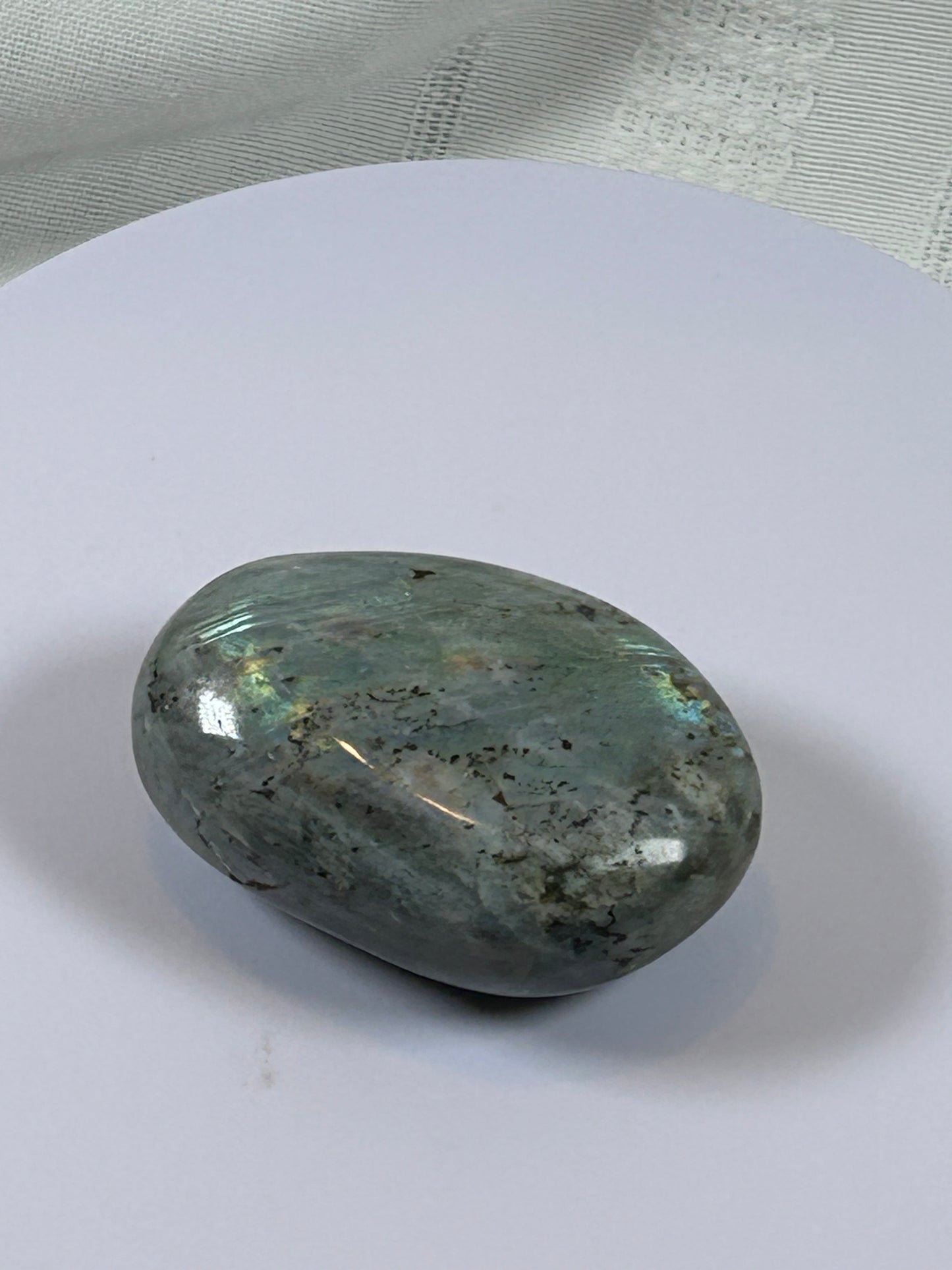 (#139) - LABRADORITE PALM STONE POLISHED - NEW