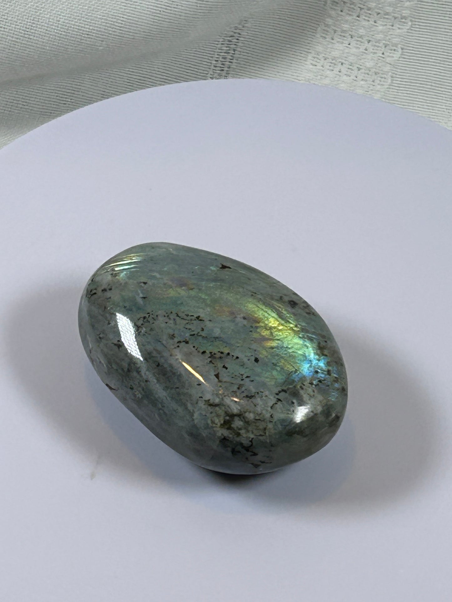 (#139) - LABRADORITE PALM STONE POLISHED - NEW