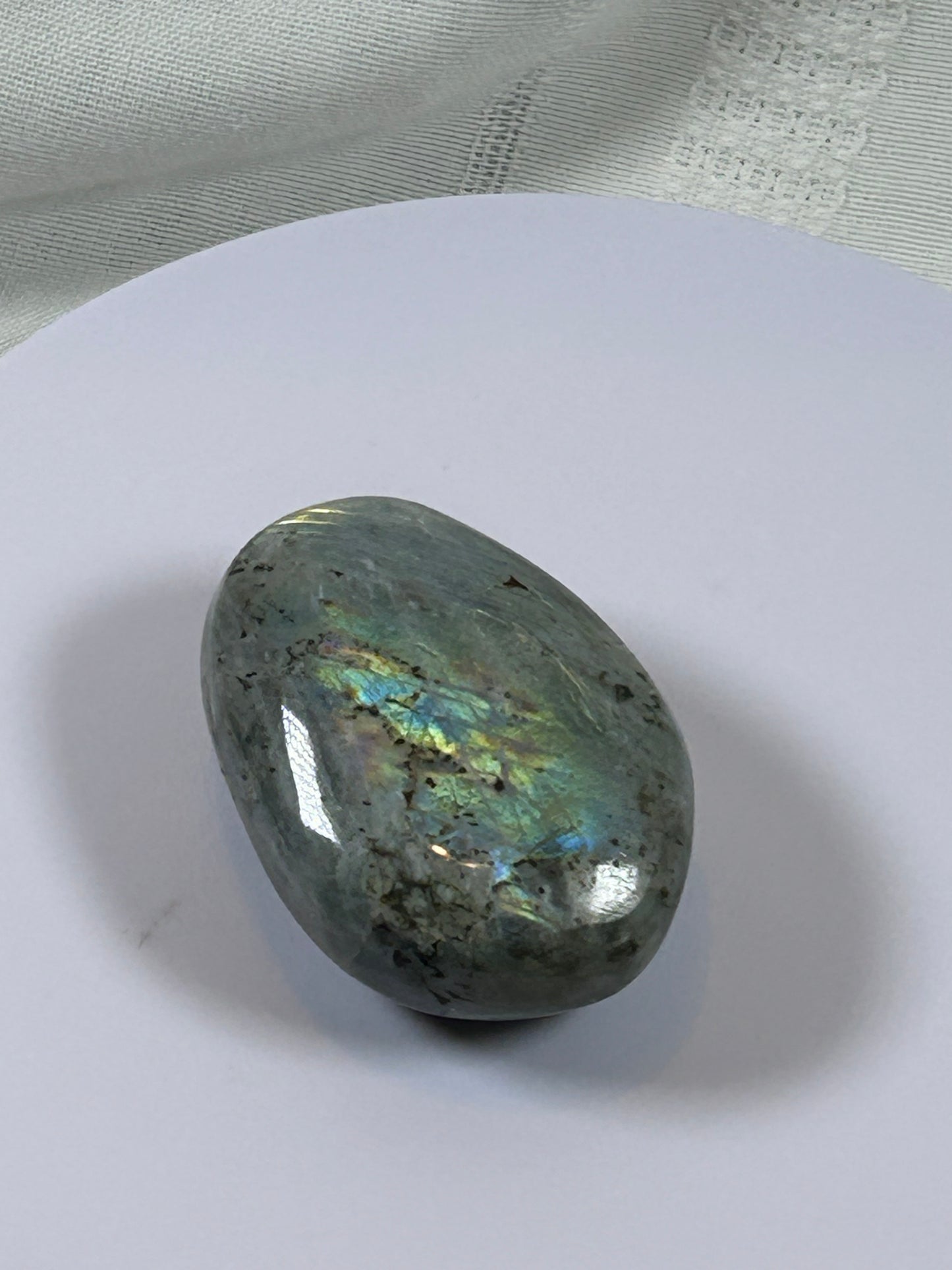 (#139) - LABRADORITE PALM STONE POLISHED - NEW
