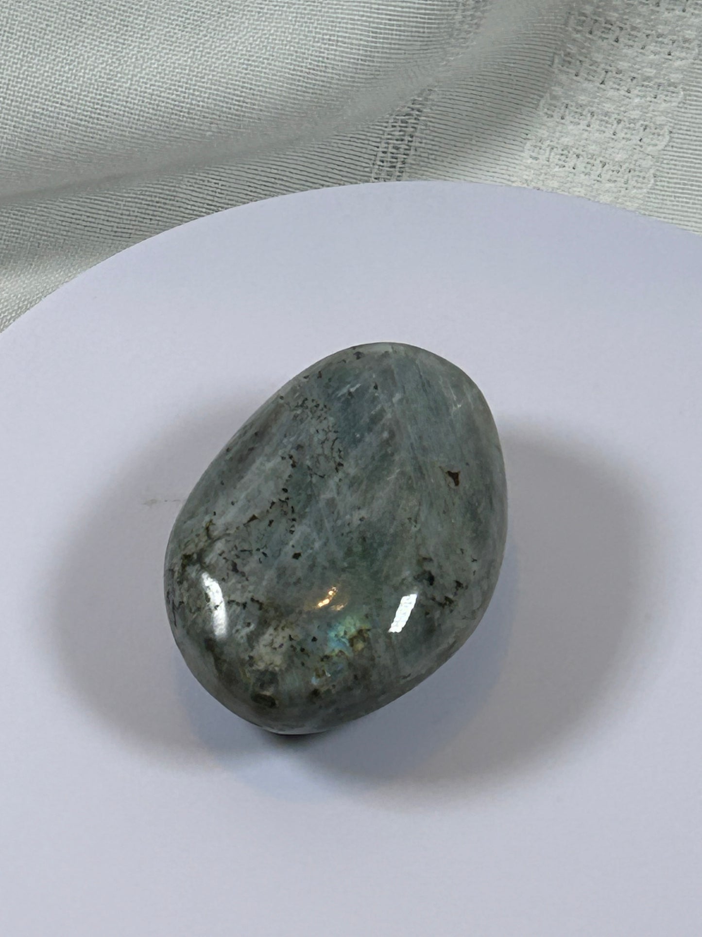(#139) - LABRADORITE PALM STONE POLISHED - NEW